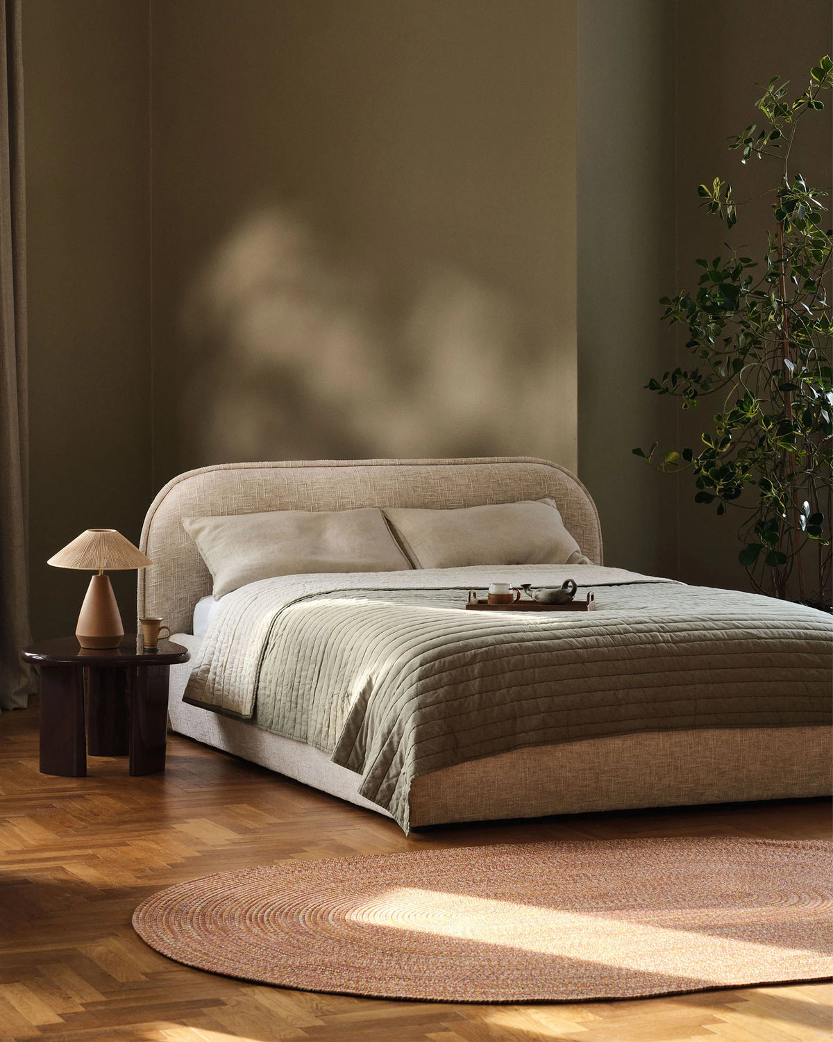 Velvet bed MURADA donkergrijs