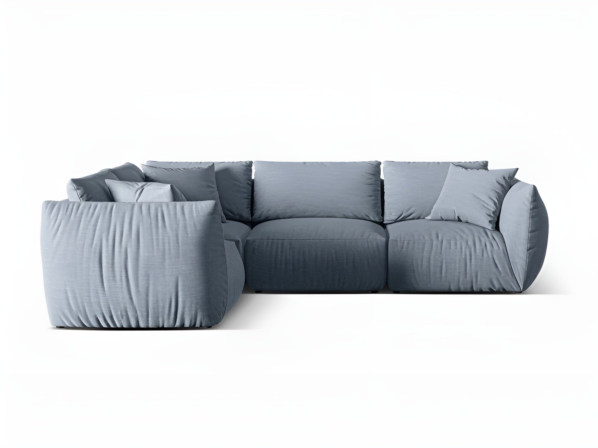 Hoekbank voor 4 personen, links, CHRIS, lichtblauw chenille