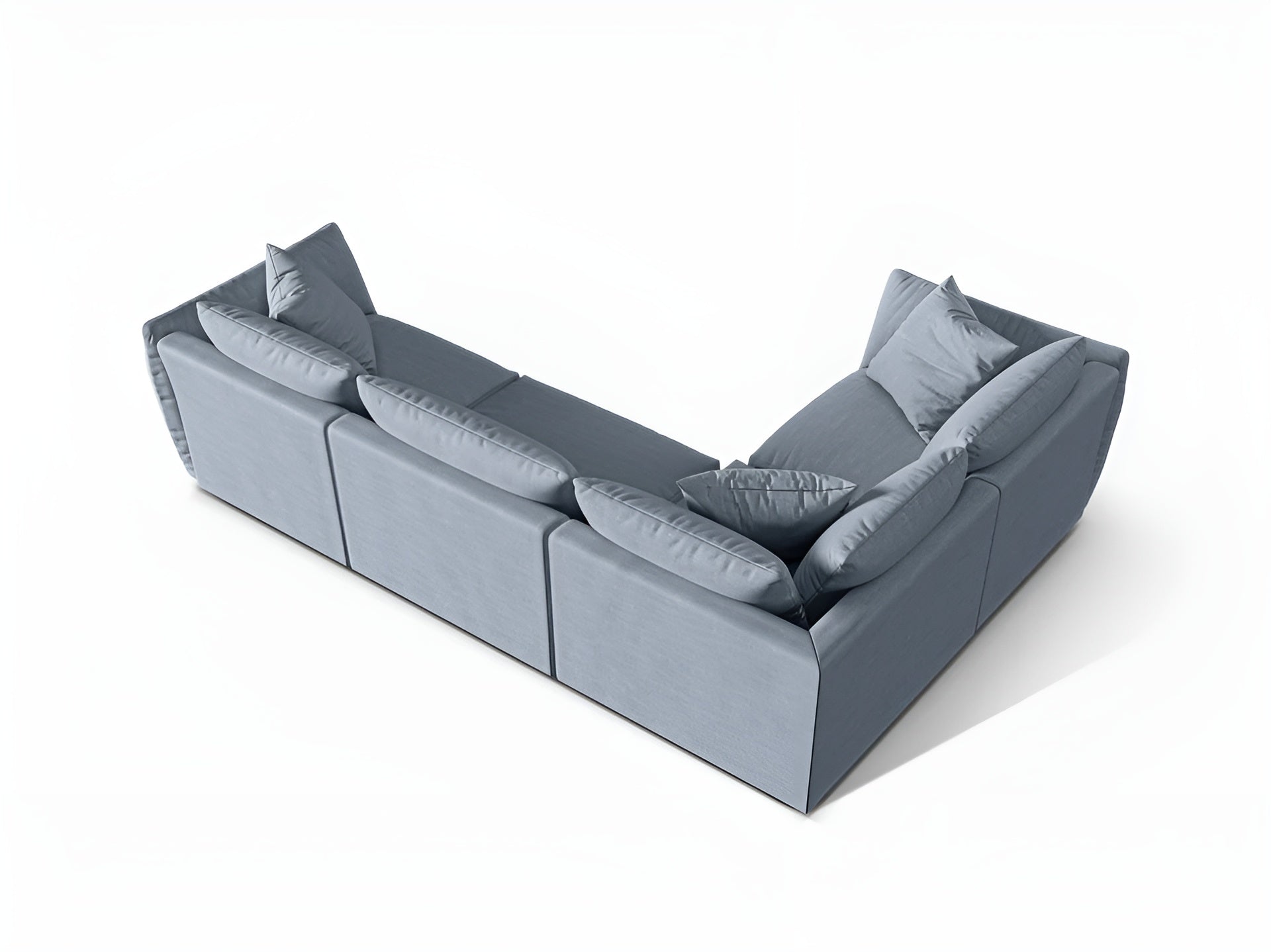Hoekbank voor 4 personen, links, CHRIS, lichtblauw chenille
