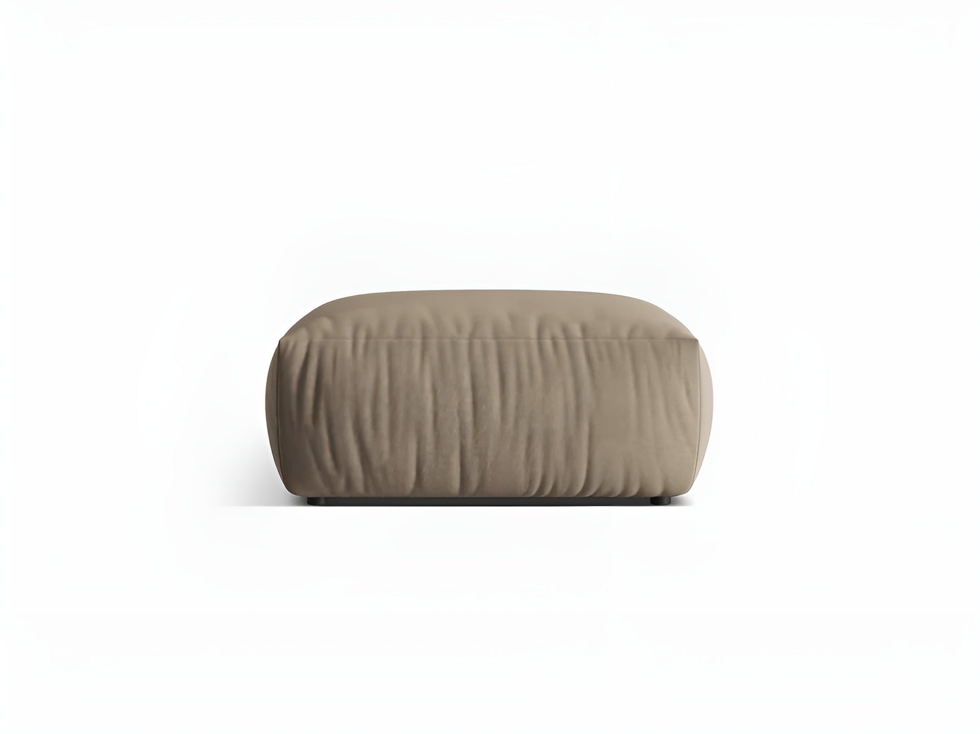 CHRIS light brown velvet pouf