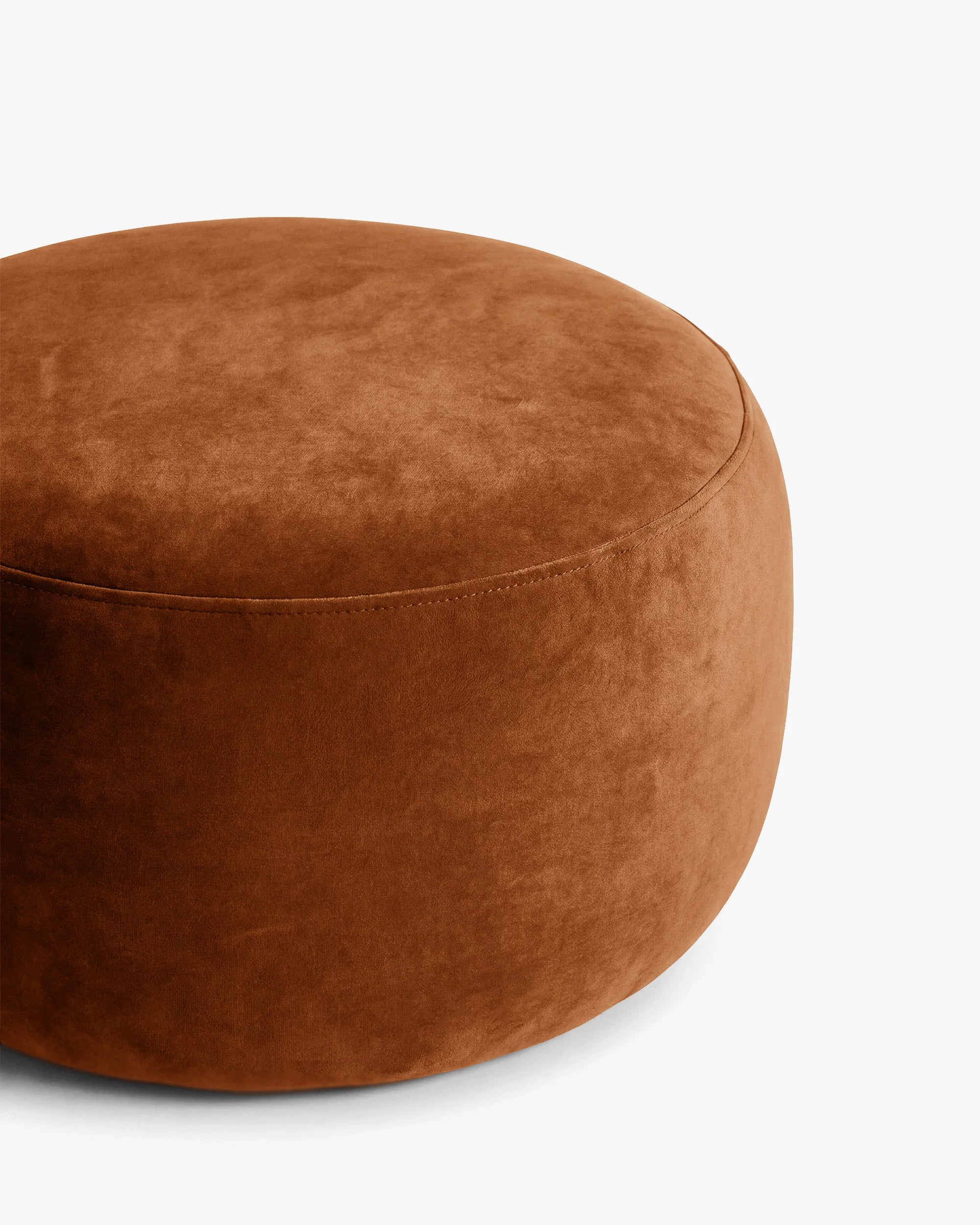 Velours poef AMALTA baksteenrood