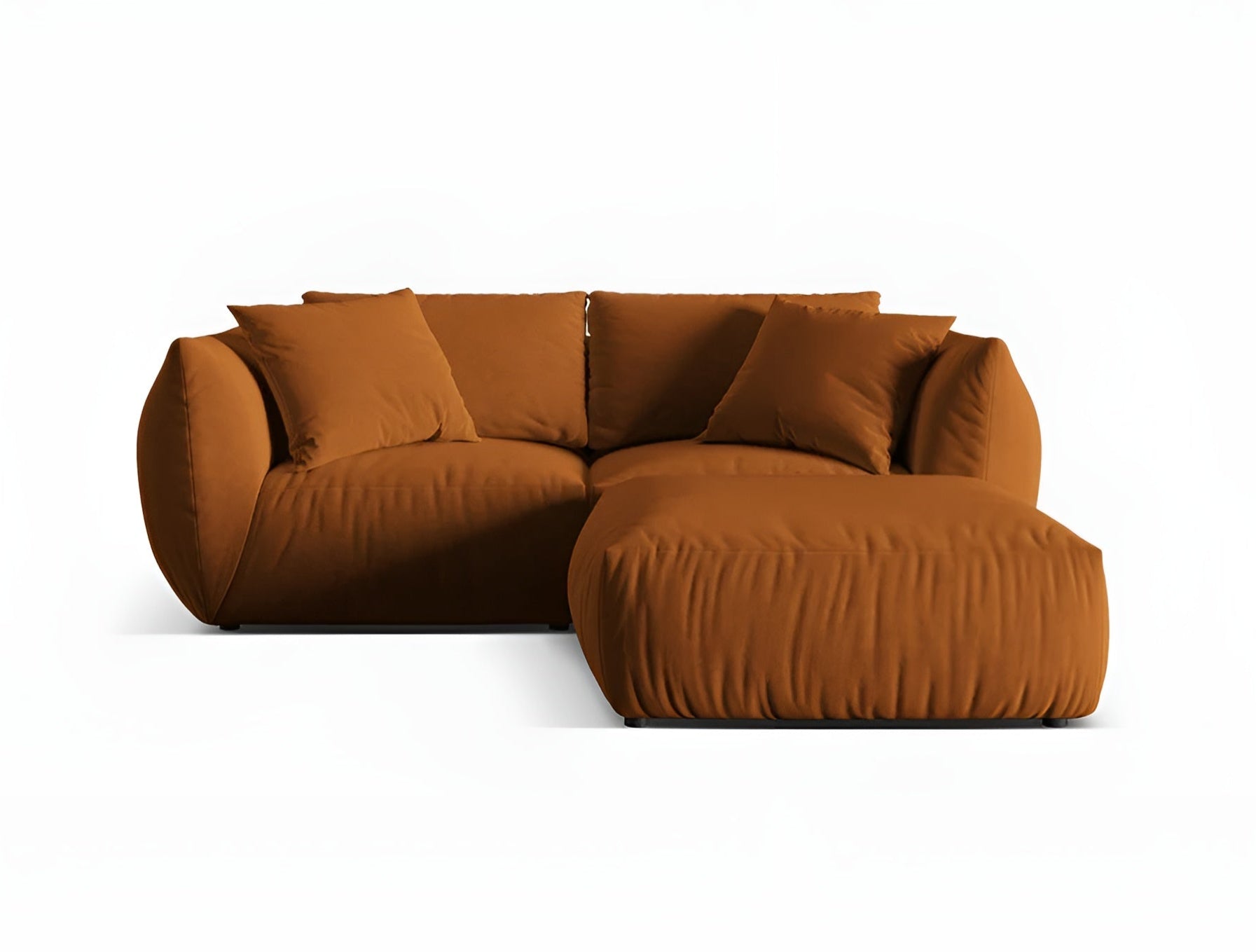 Narożnik aksamitny lewostronny CHRIS terracotta – Micadoni