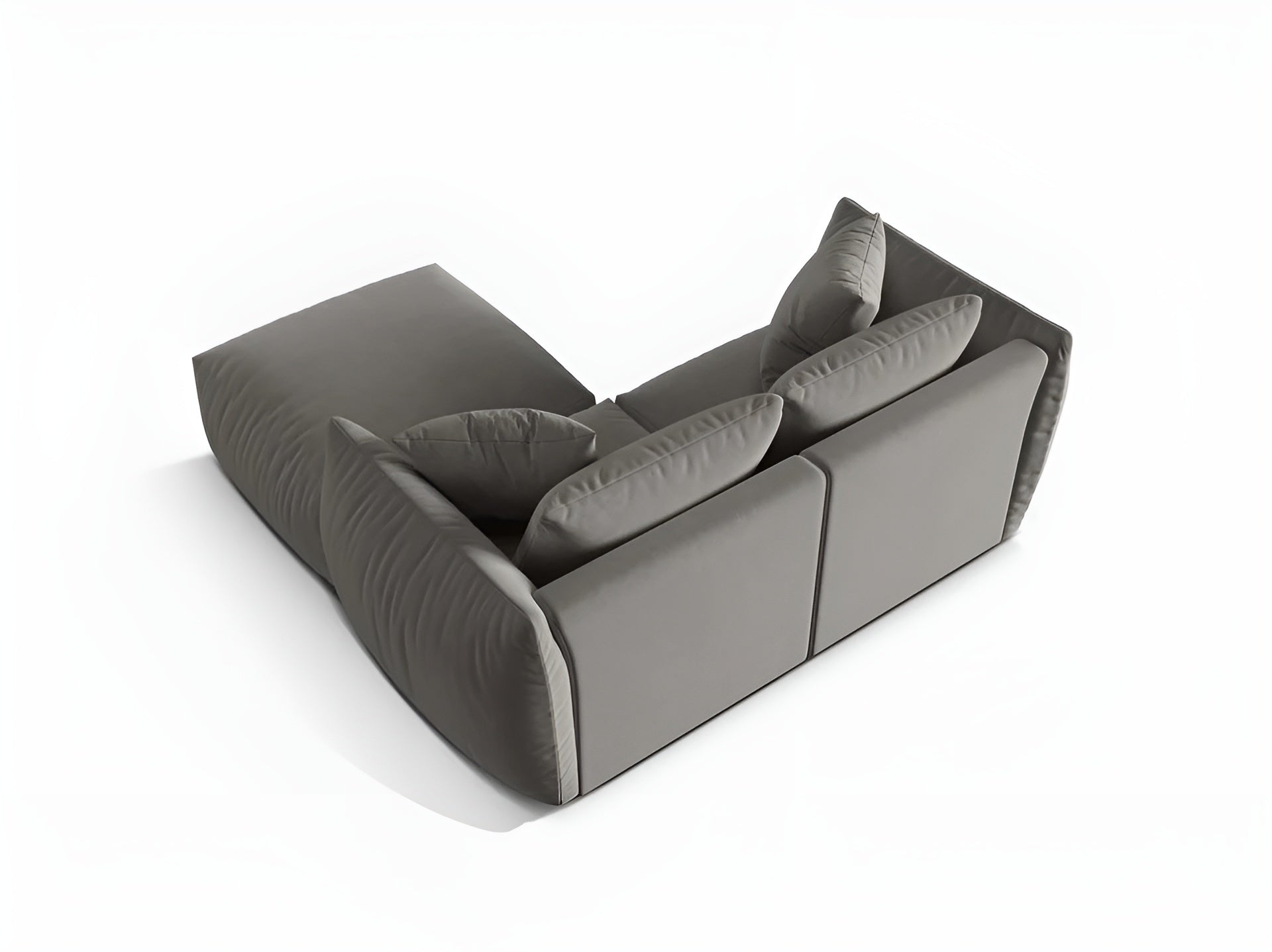 Samt-Ecksofa links CHRIS grau