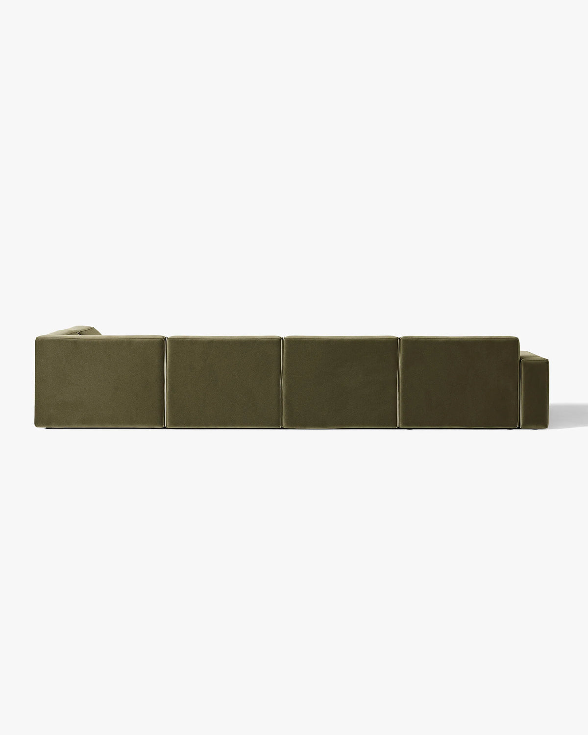 Sofa panoramisch fluweel rechts JODIE groen