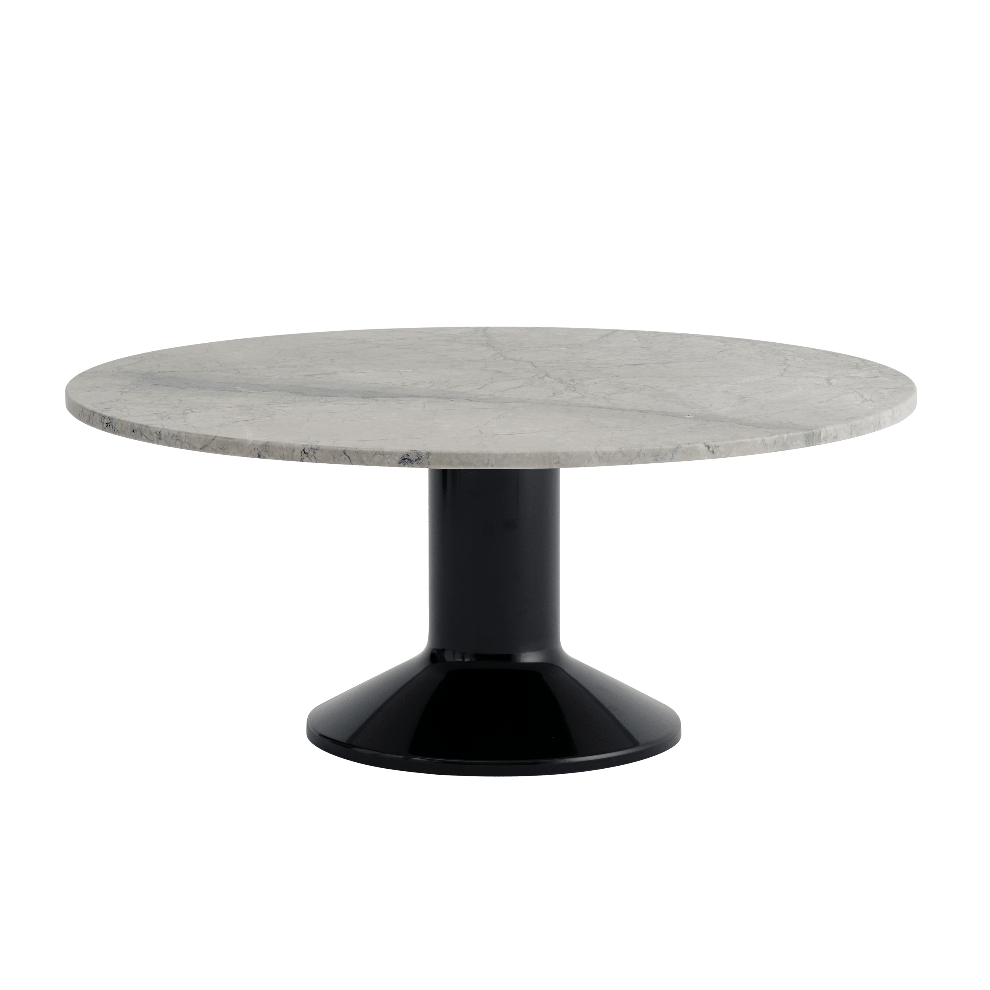 Salontafel MIDST grijs marmer met zwarte basis