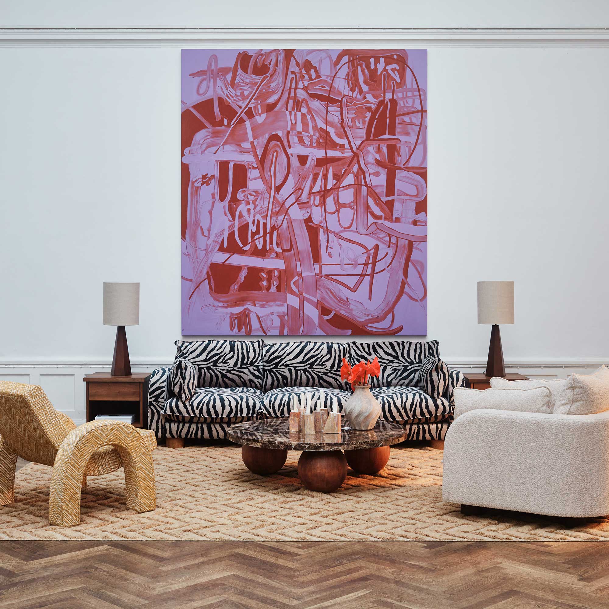 3-seater Sofa MILES zebra