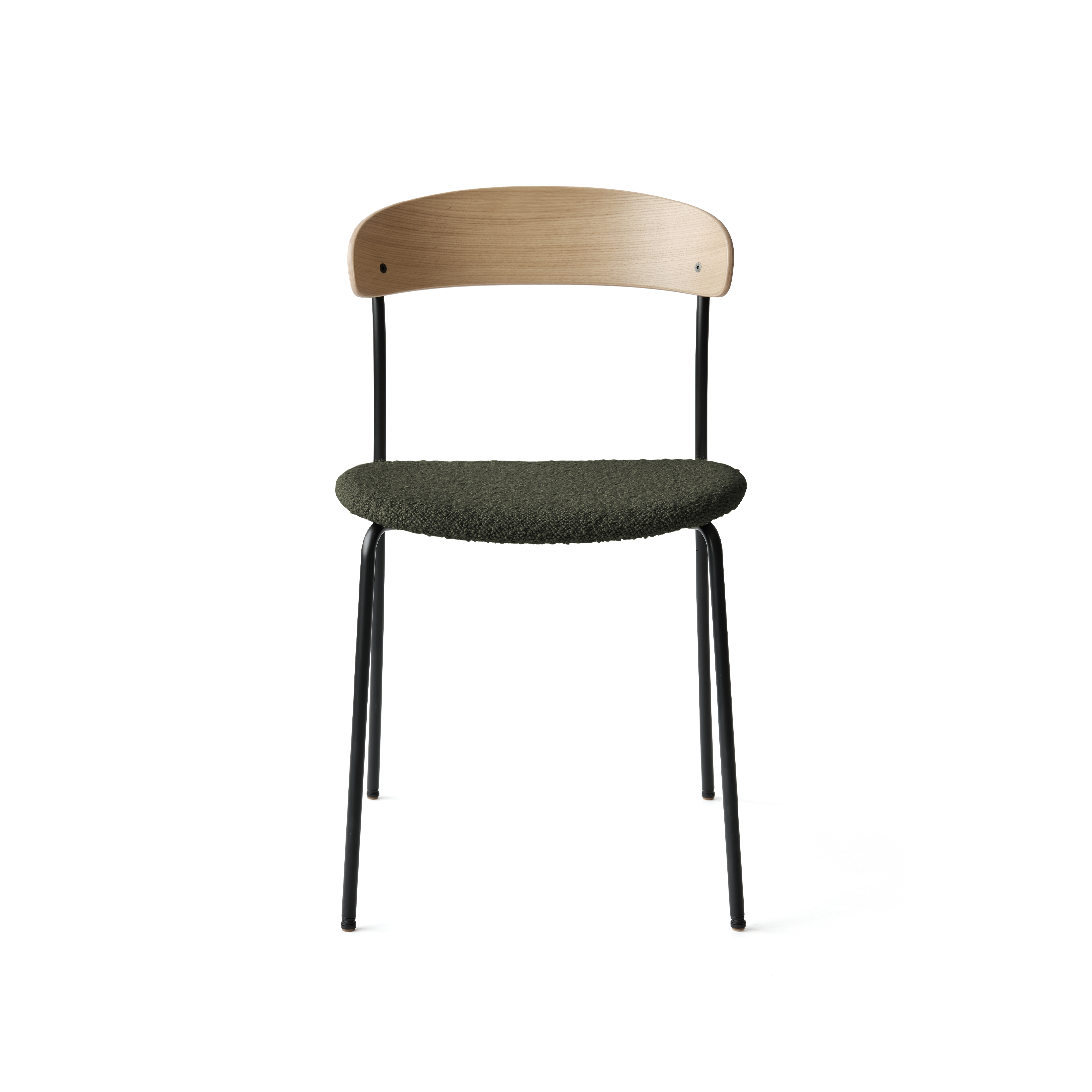 Missing chair upholstered with oak veneer