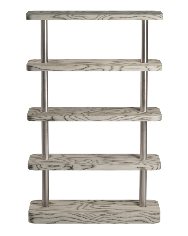 Modulaire kast van fornir Sottsass met stalen elementen