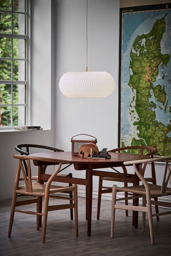 Pendelleuchte MODELL 195 DONUT weiß mit Silber