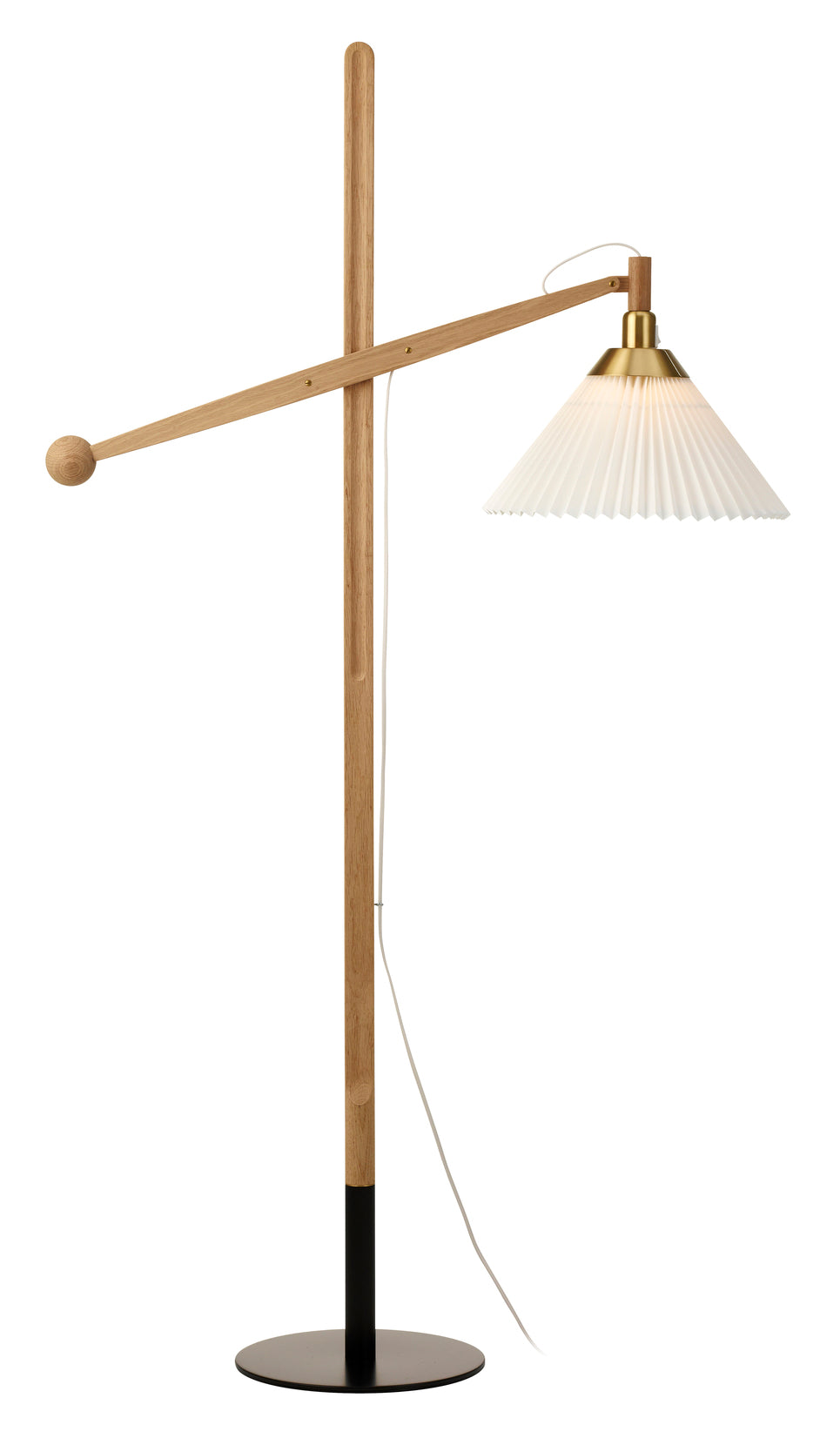 Floor lamp MODEL 325 white with light oak base