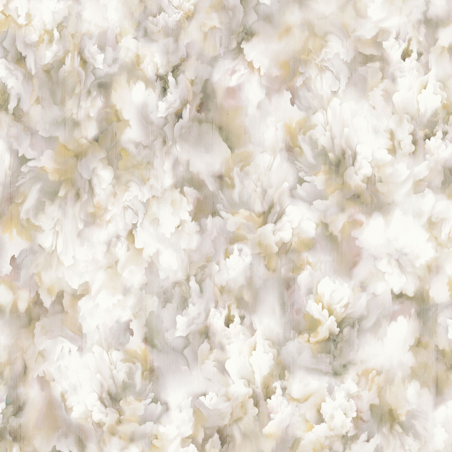 Zijdeachtige textielbehang met bloemenmotief SILK BOMBIS beige met wit