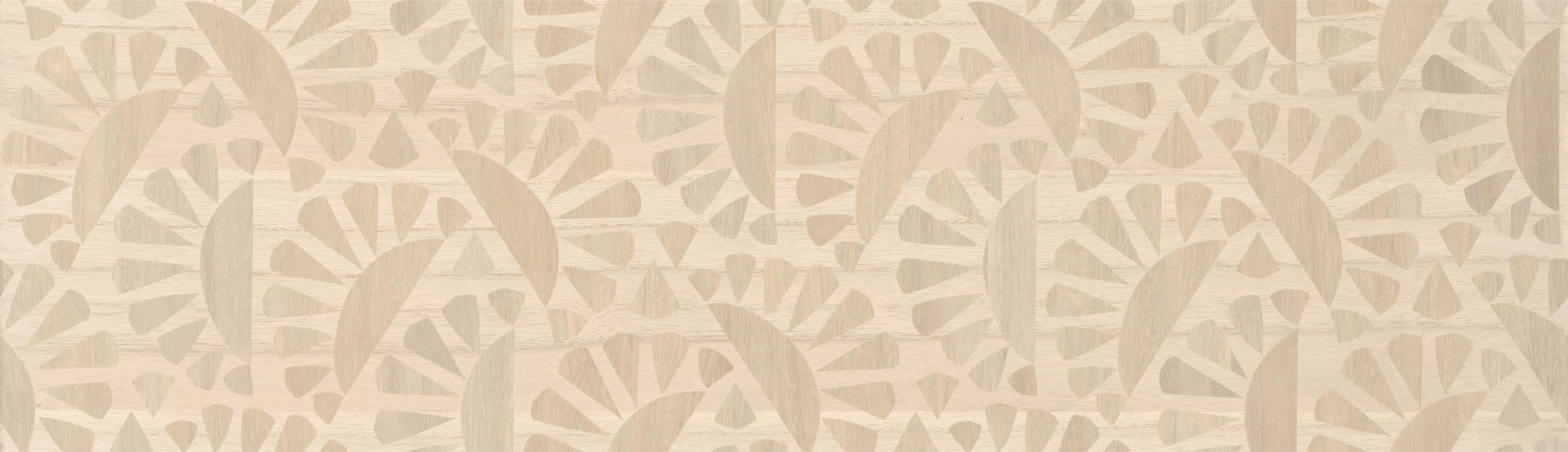 Geweven behang met geometrisch patroon WOODBLOCK BEETLE FLORA beige