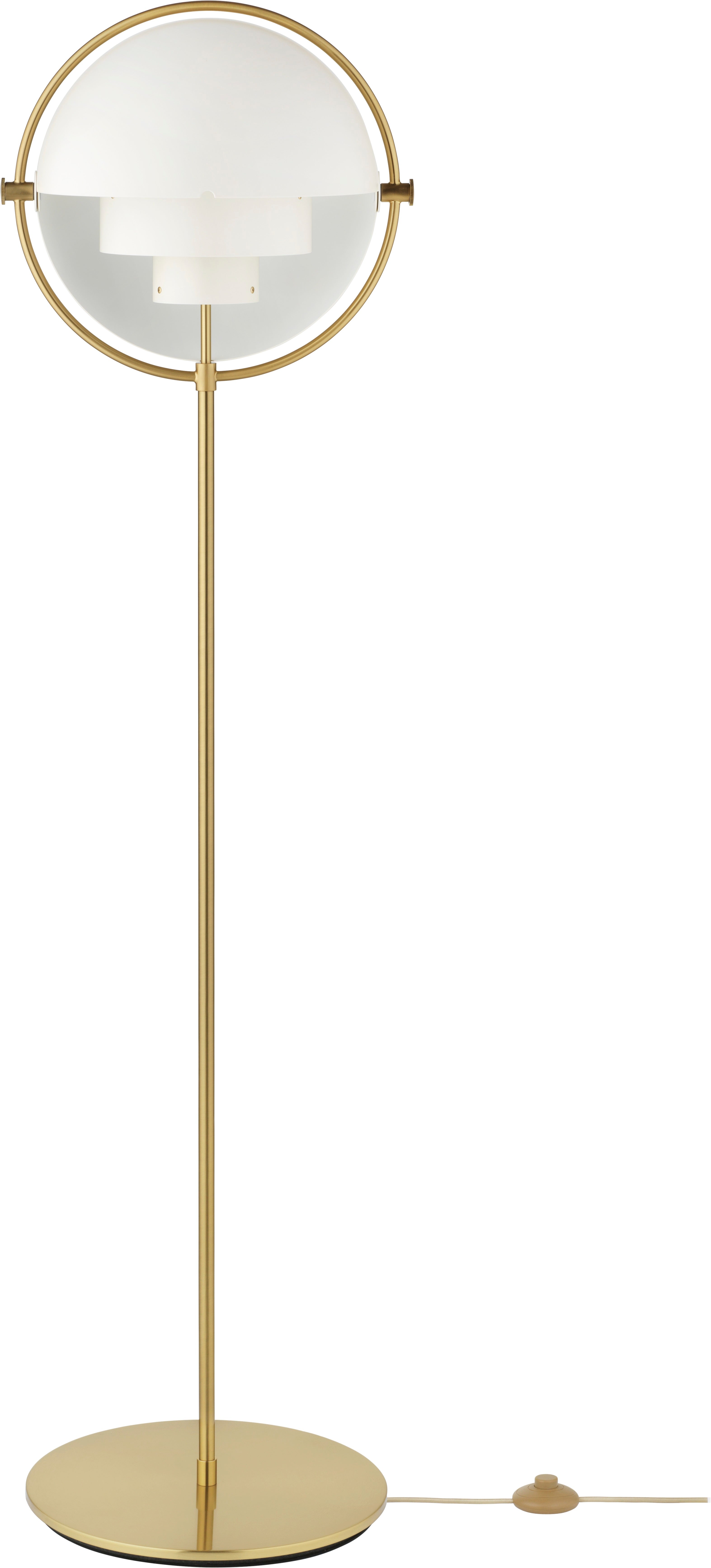 Vloerlamp MULTI-LITE wit met messing voet
