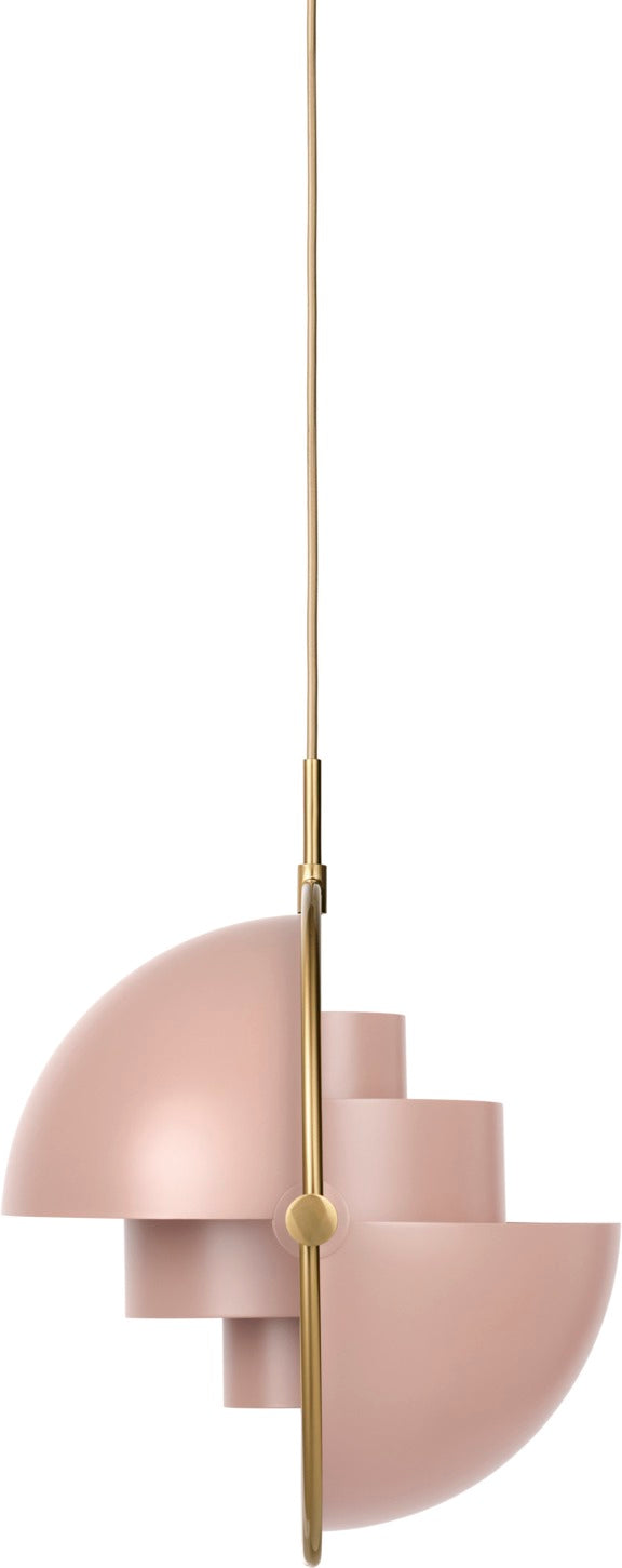 MULTI-LITE rosa Pendelleuchte mit Messing