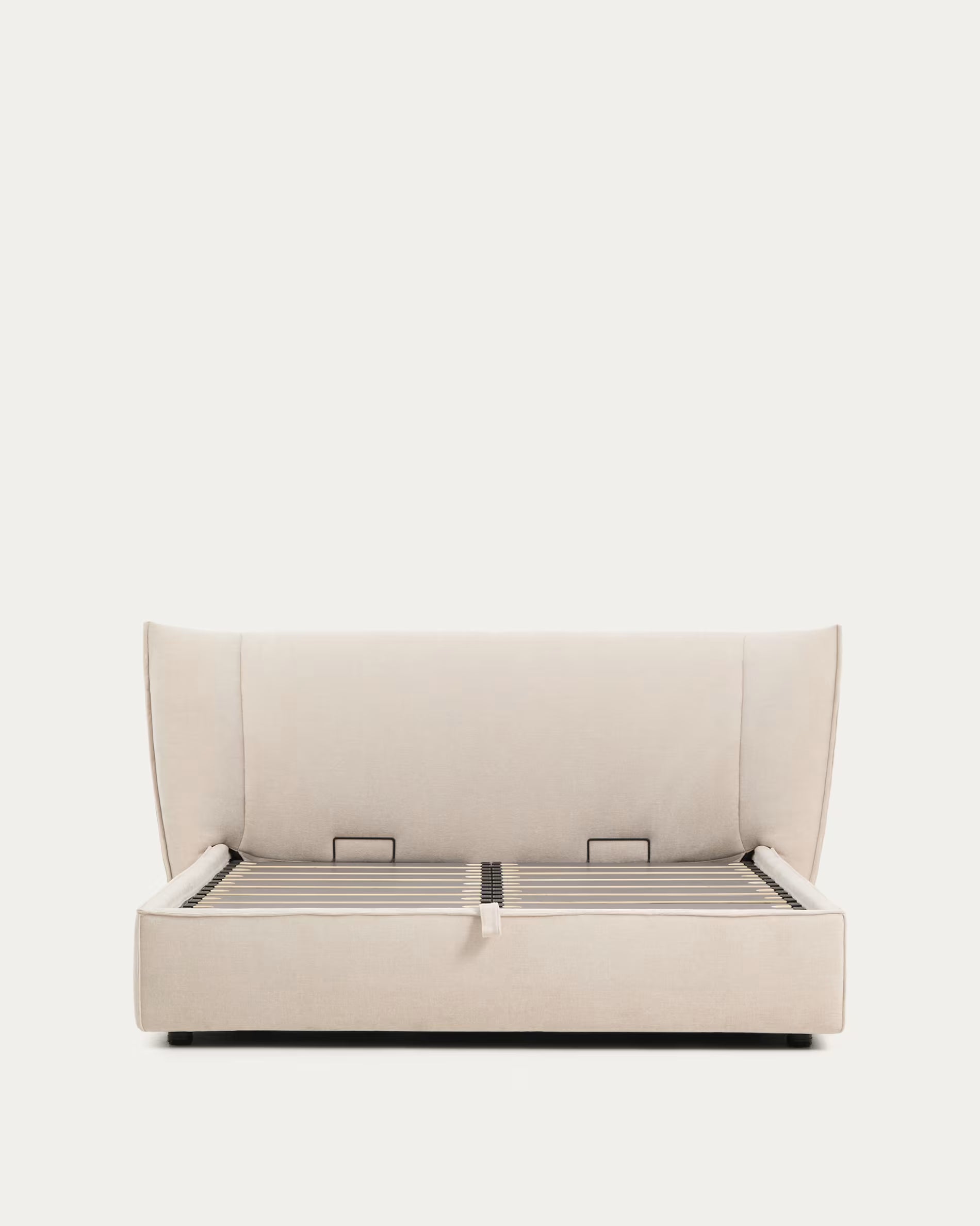 Bett mit Bettkasten ARVIAN beige Chenille