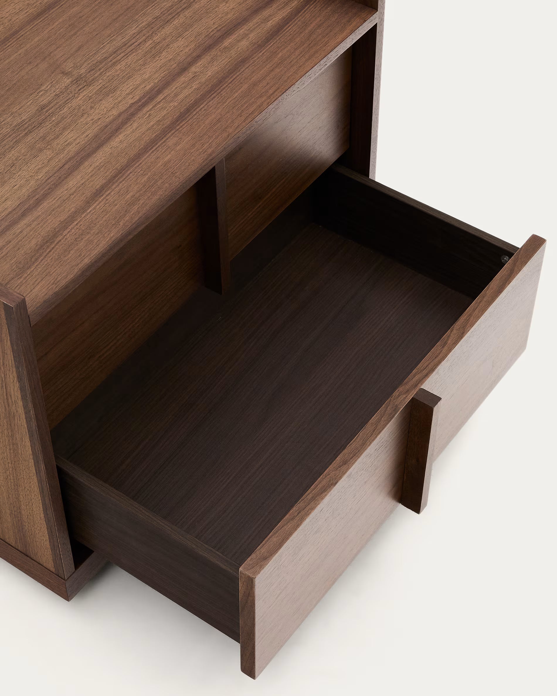 Stolik nocny ONIX fornir orzechowy – styl minimalistyczny