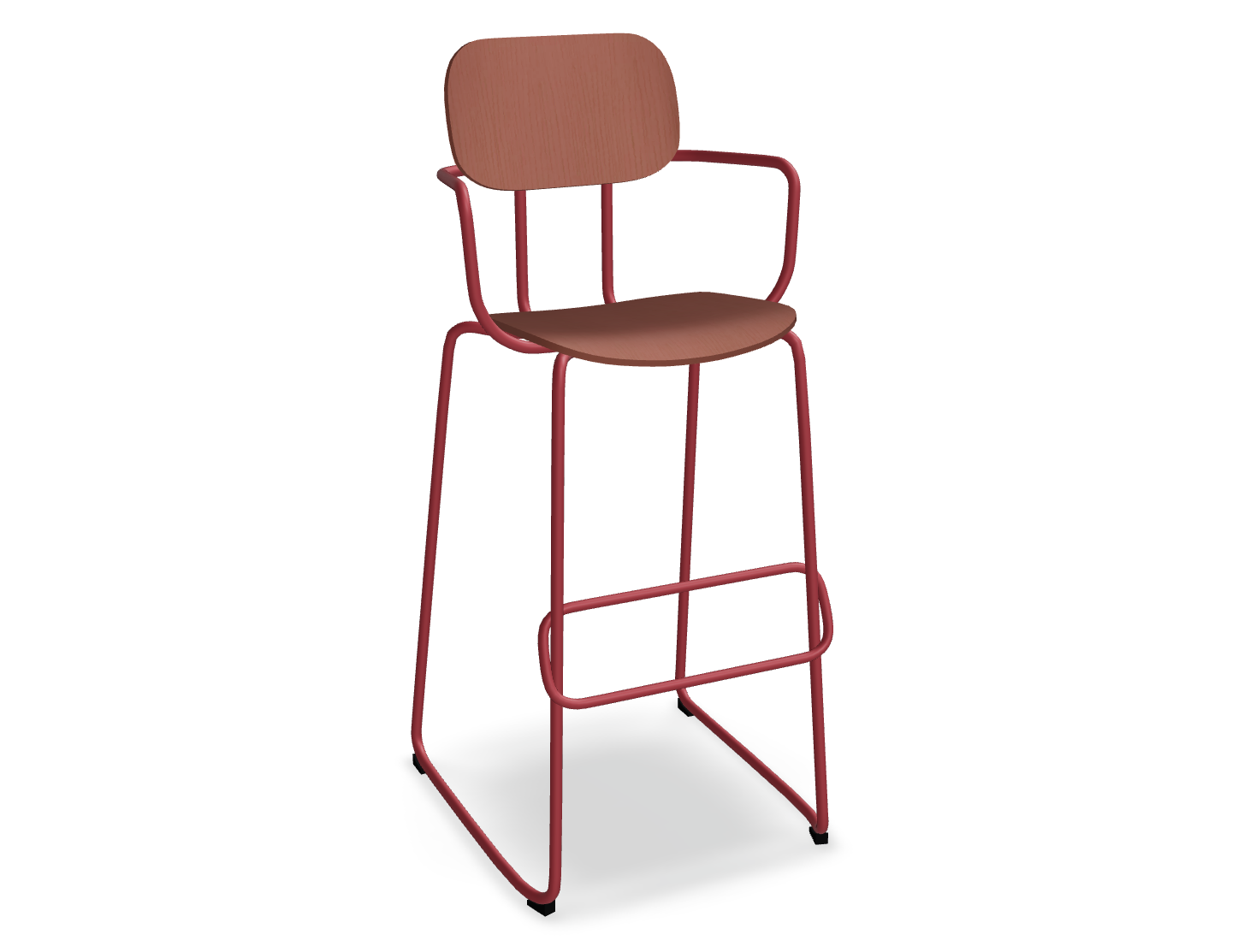 Hoker NEW SCHOOL czerwona podstawa do kuchni – styl nowoczesny
