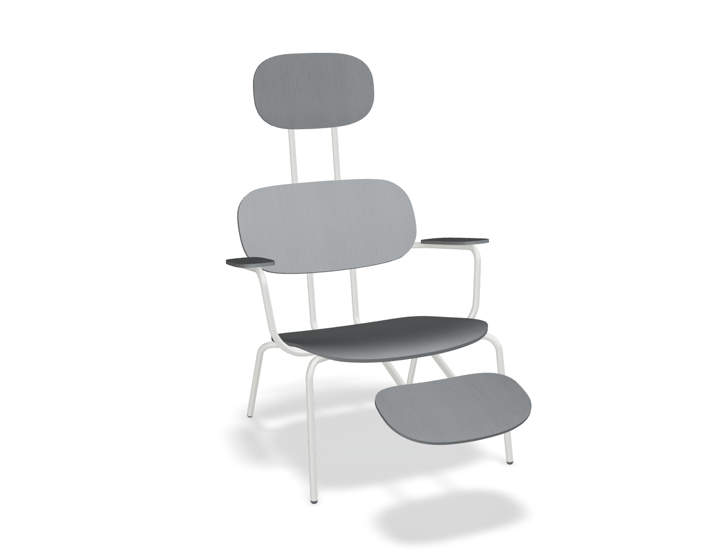 Fotel z zagłówkiem NEW SCHOOL LOUNGE perłowa podstawa do salonu – .mdd