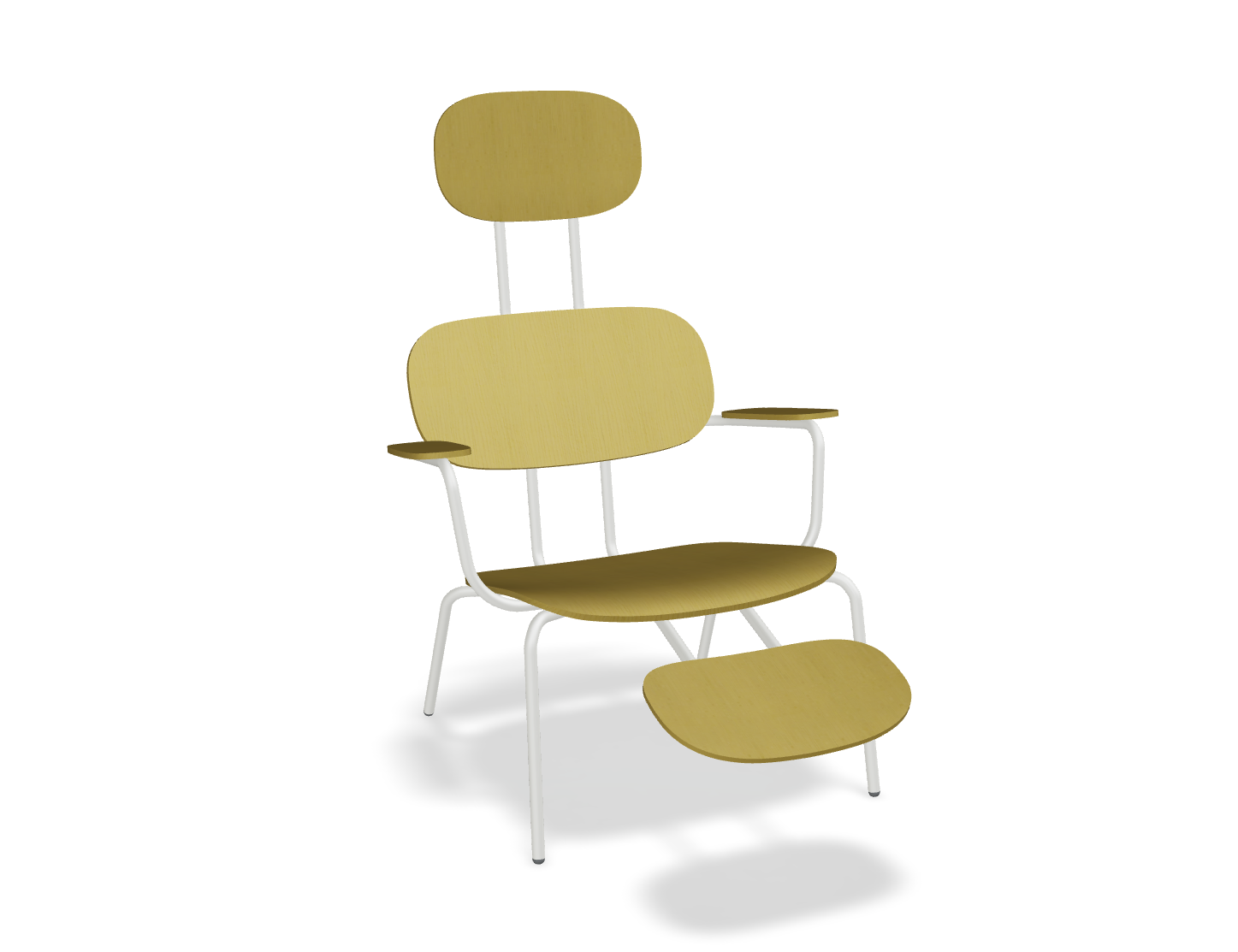 Fotel z zagłówkiem NEW SCHOOL LOUNGE perłowa podstawa do salonu – .mdd