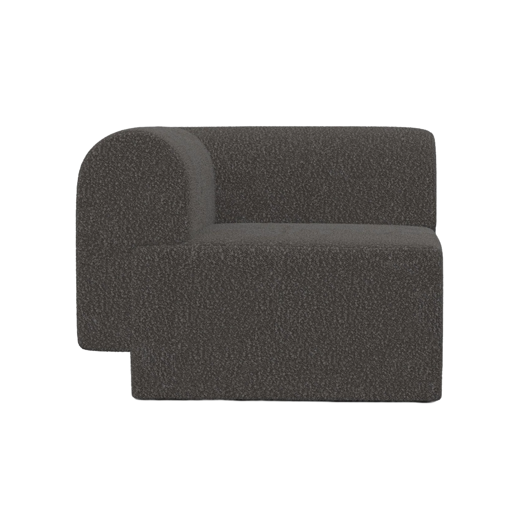 Modulares Sofa TORI - schwarzer Boucle-Eckmodul