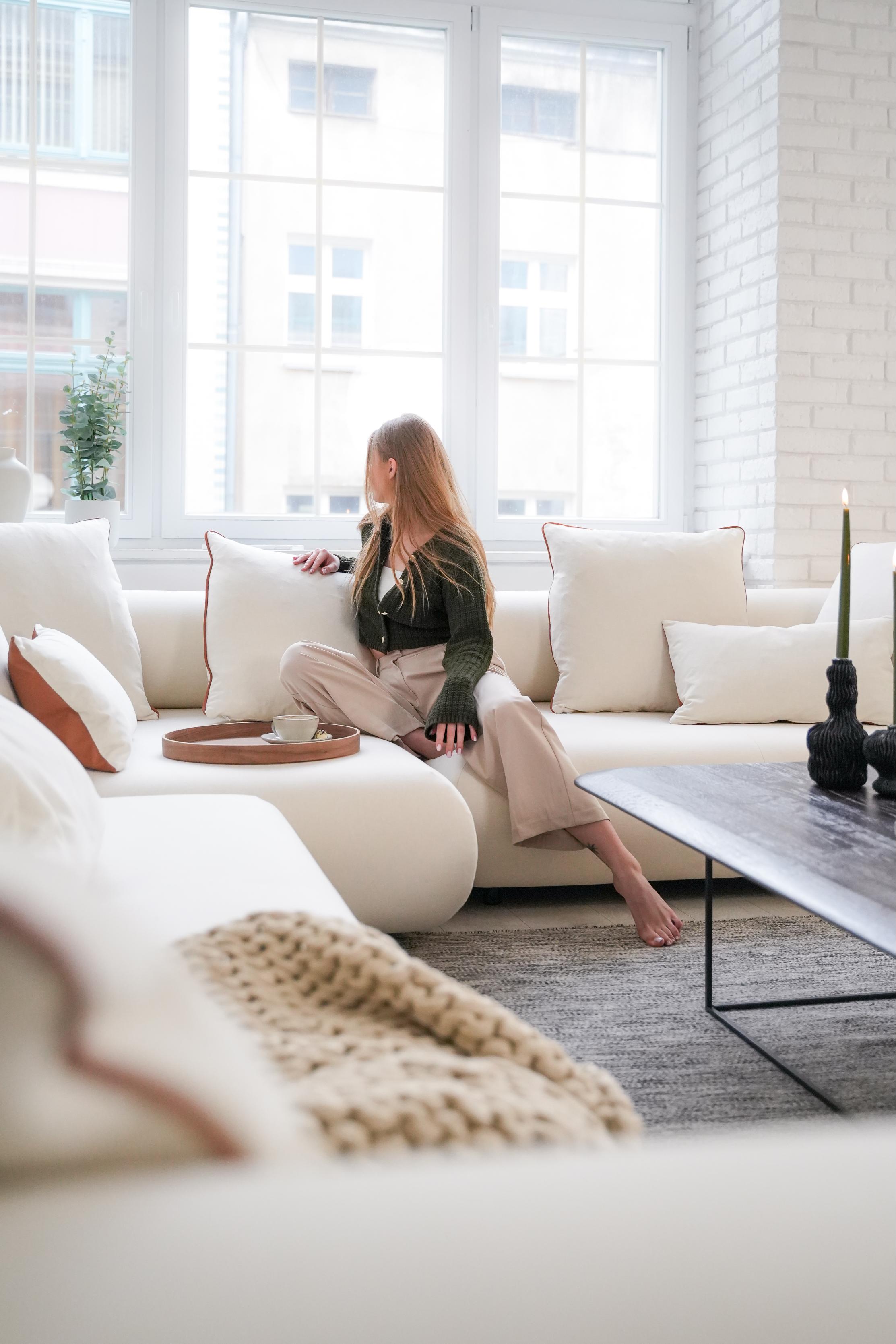 Modulaire rechtse hoekbank CASABLANCA gepersonaliseerd