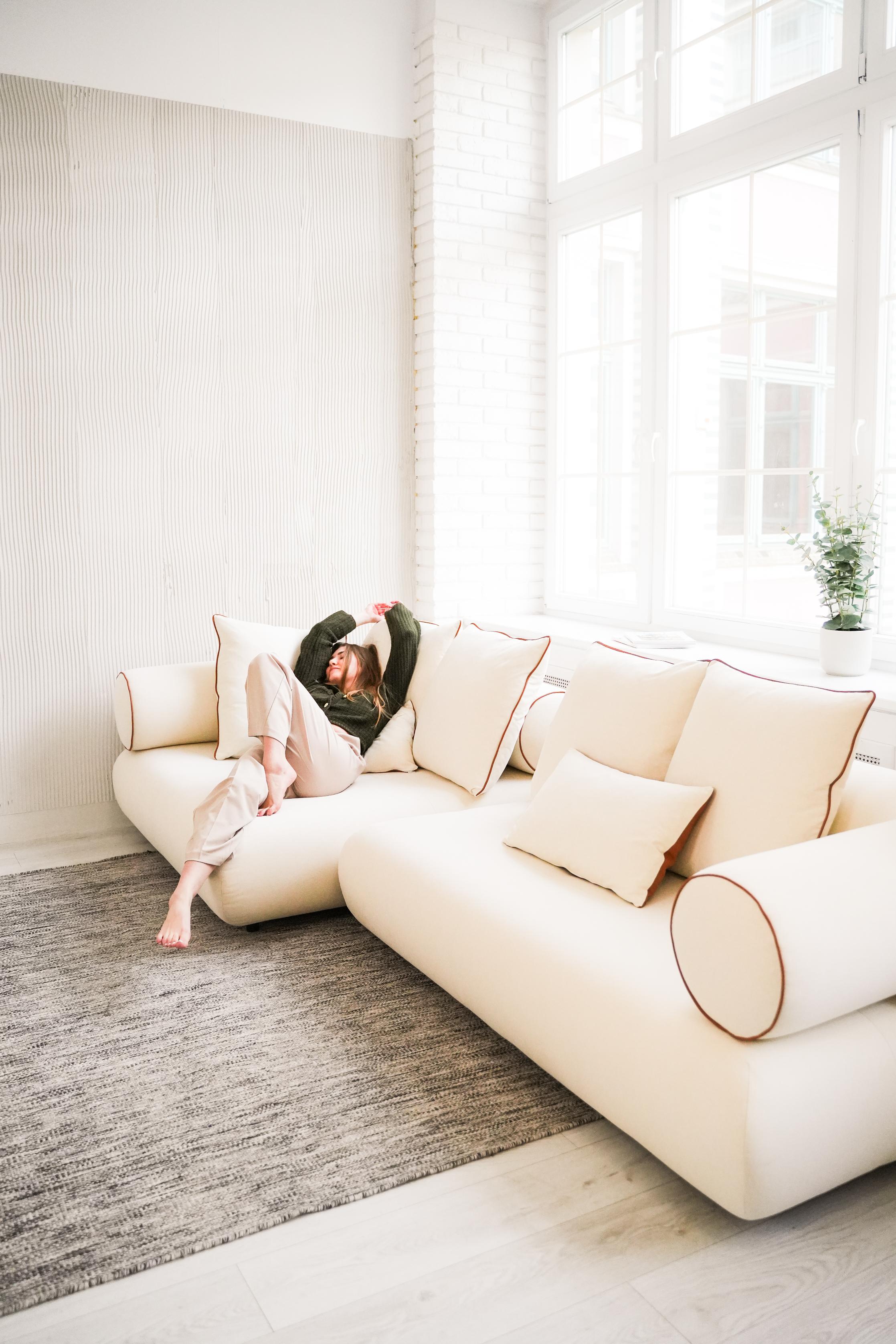 Modulaire rechtse hoekbank CASABLANCA gepersonaliseerd