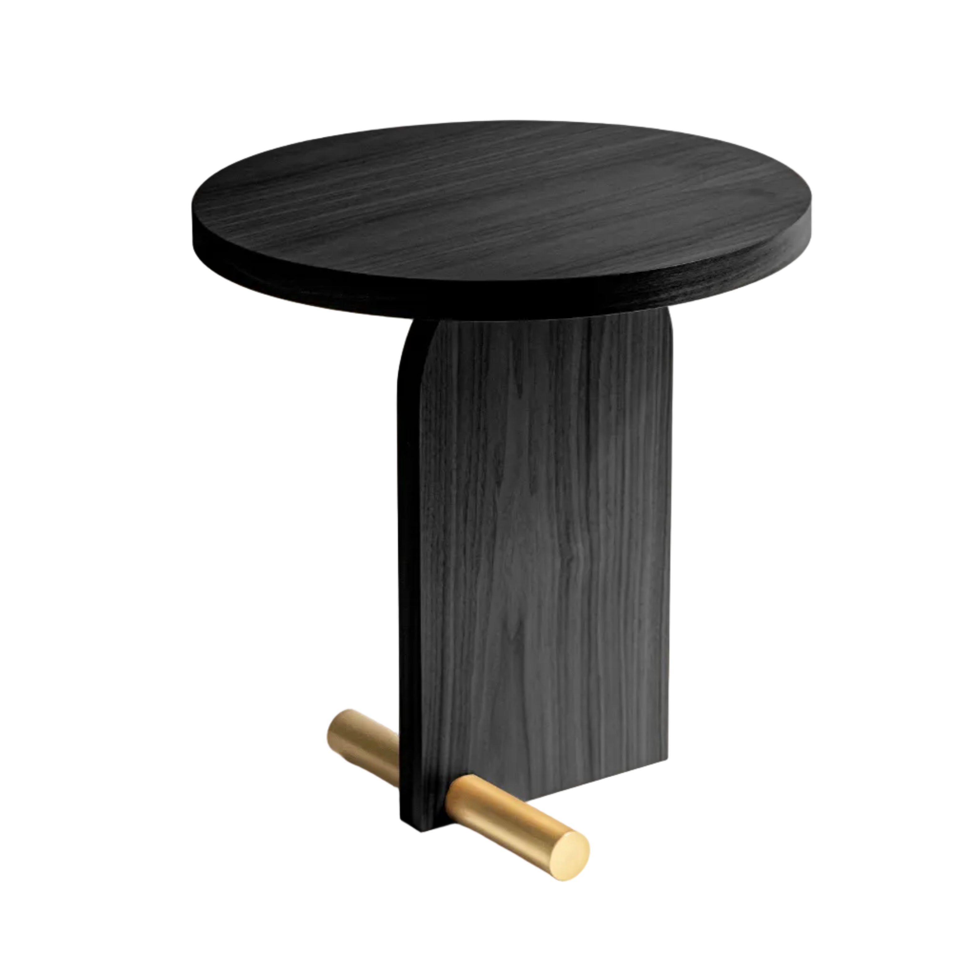 Zijtafel NOVA zwart essenhout met messing afwerking