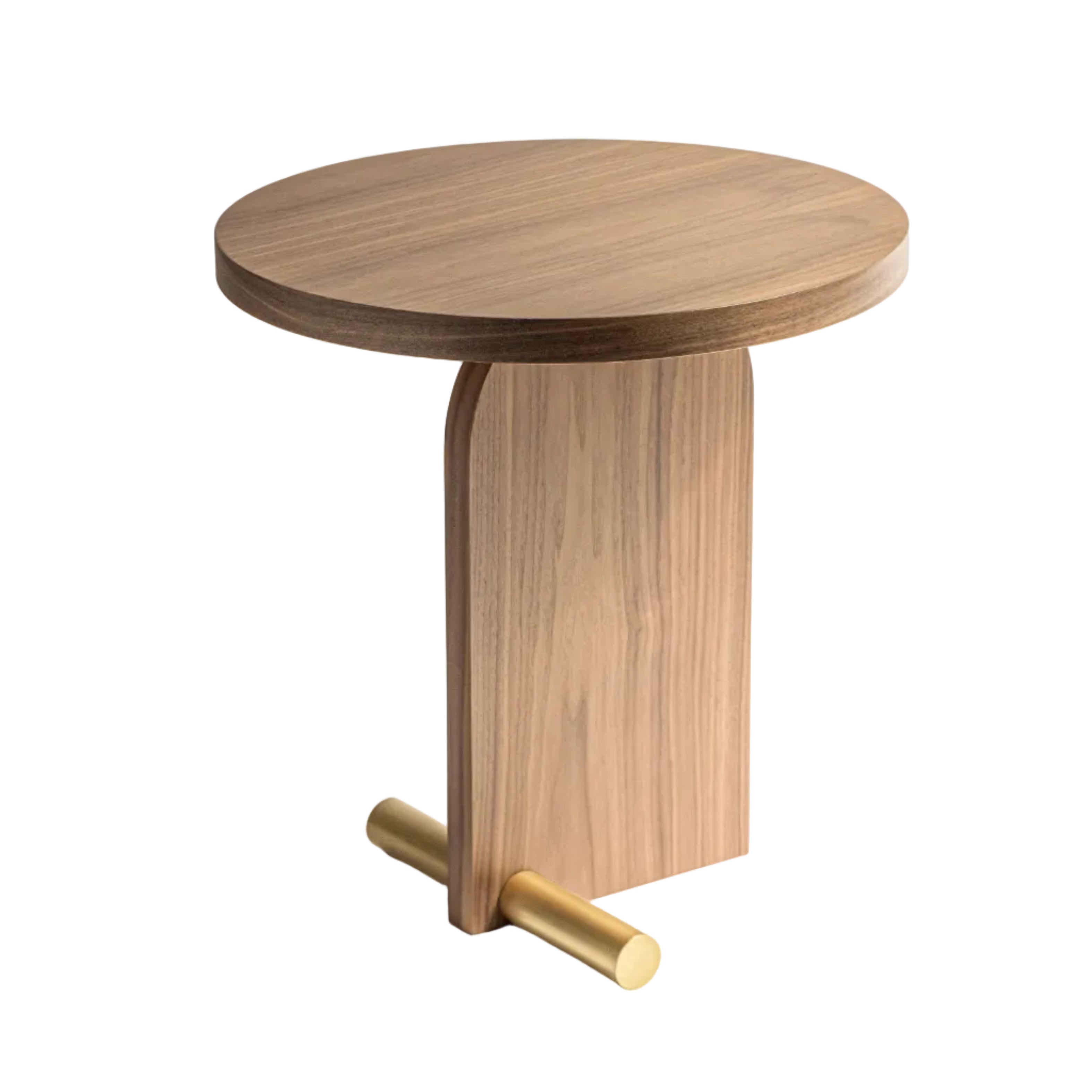 NOVA bijzettafel notenhout met messing afwerking