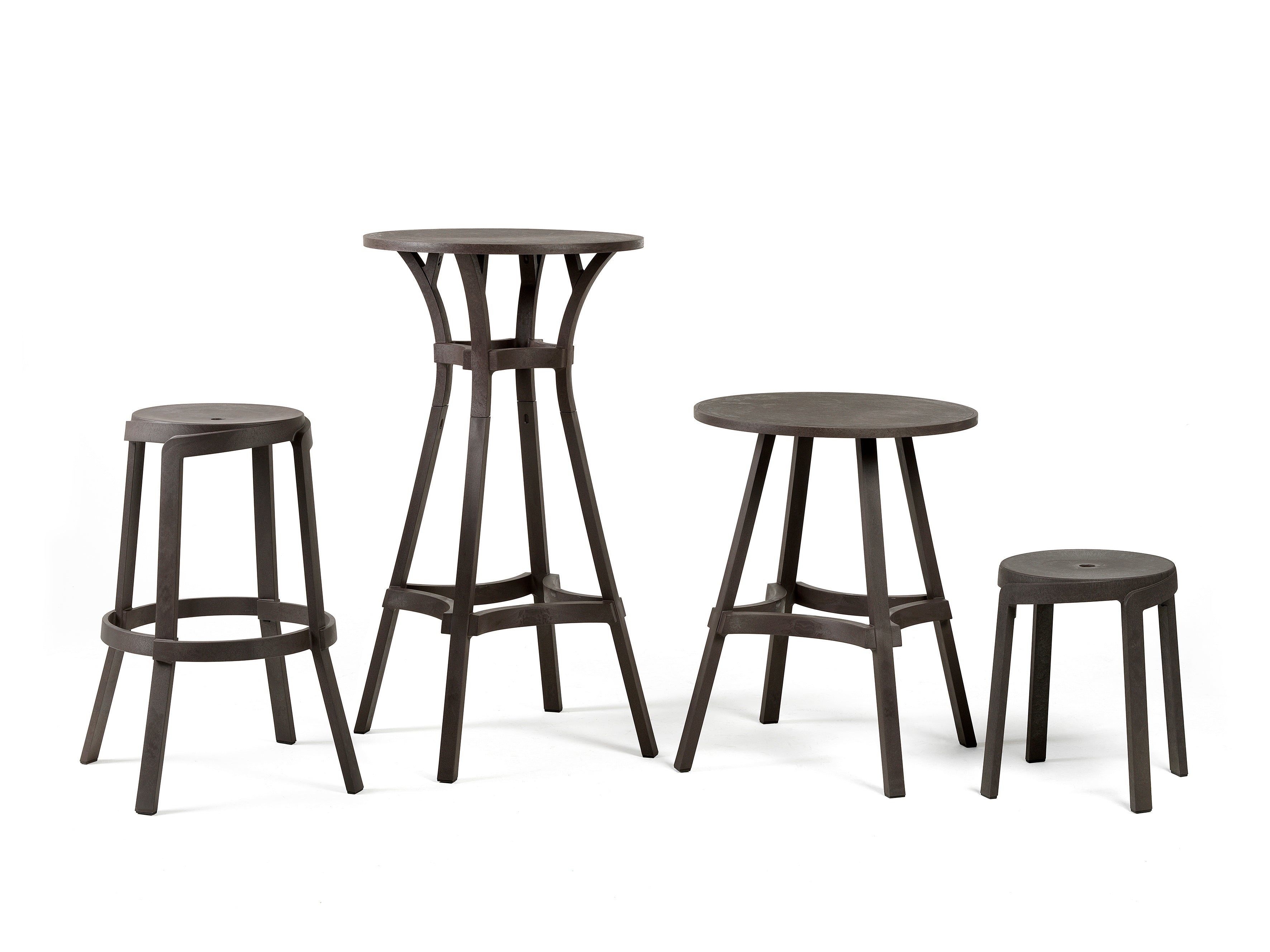 Buiten tafel rond COMBO aardachtig bruin