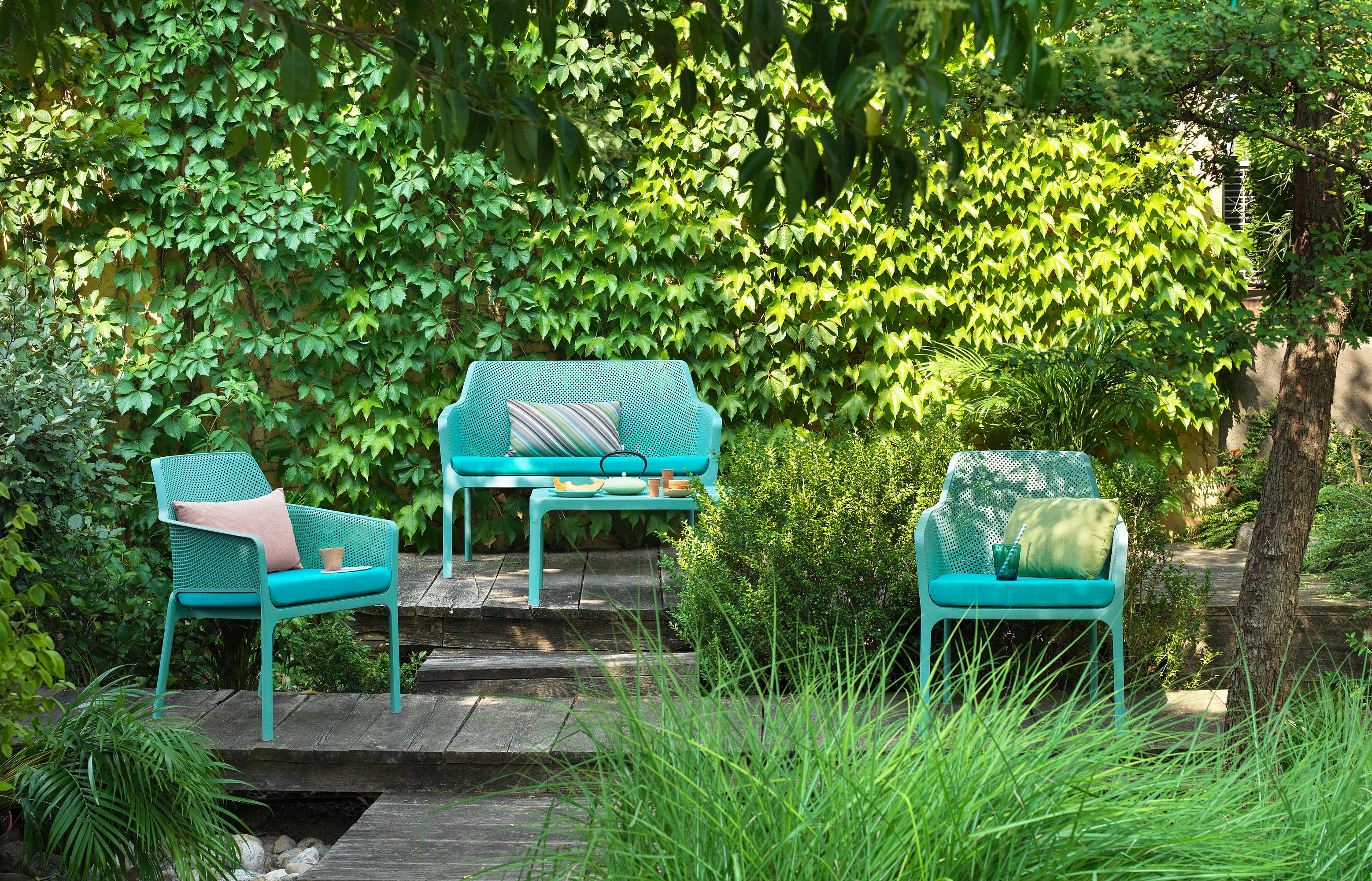 Turquoise Outdoor Bench NET