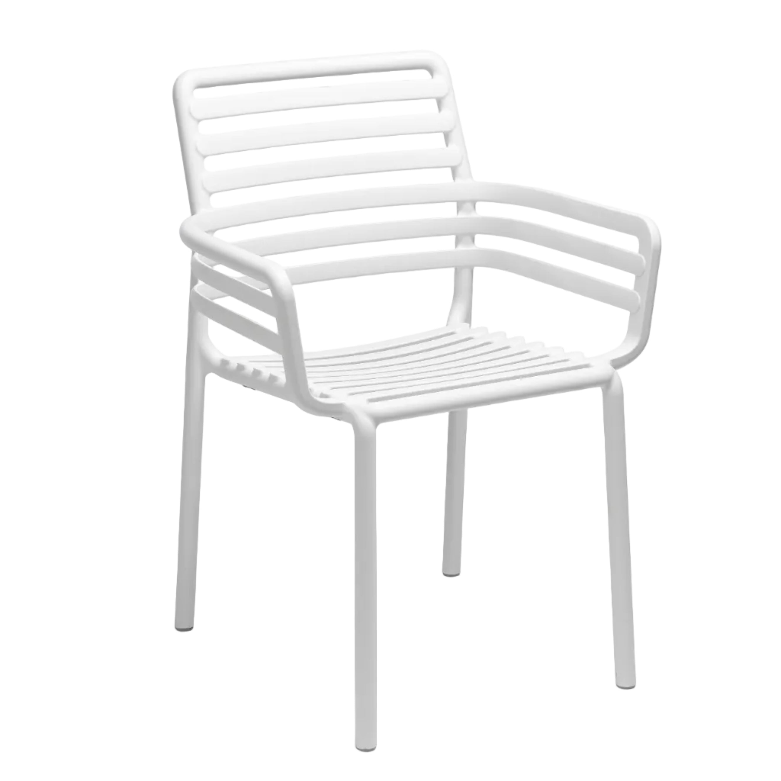 Outdoor chair with armrests DOGA white