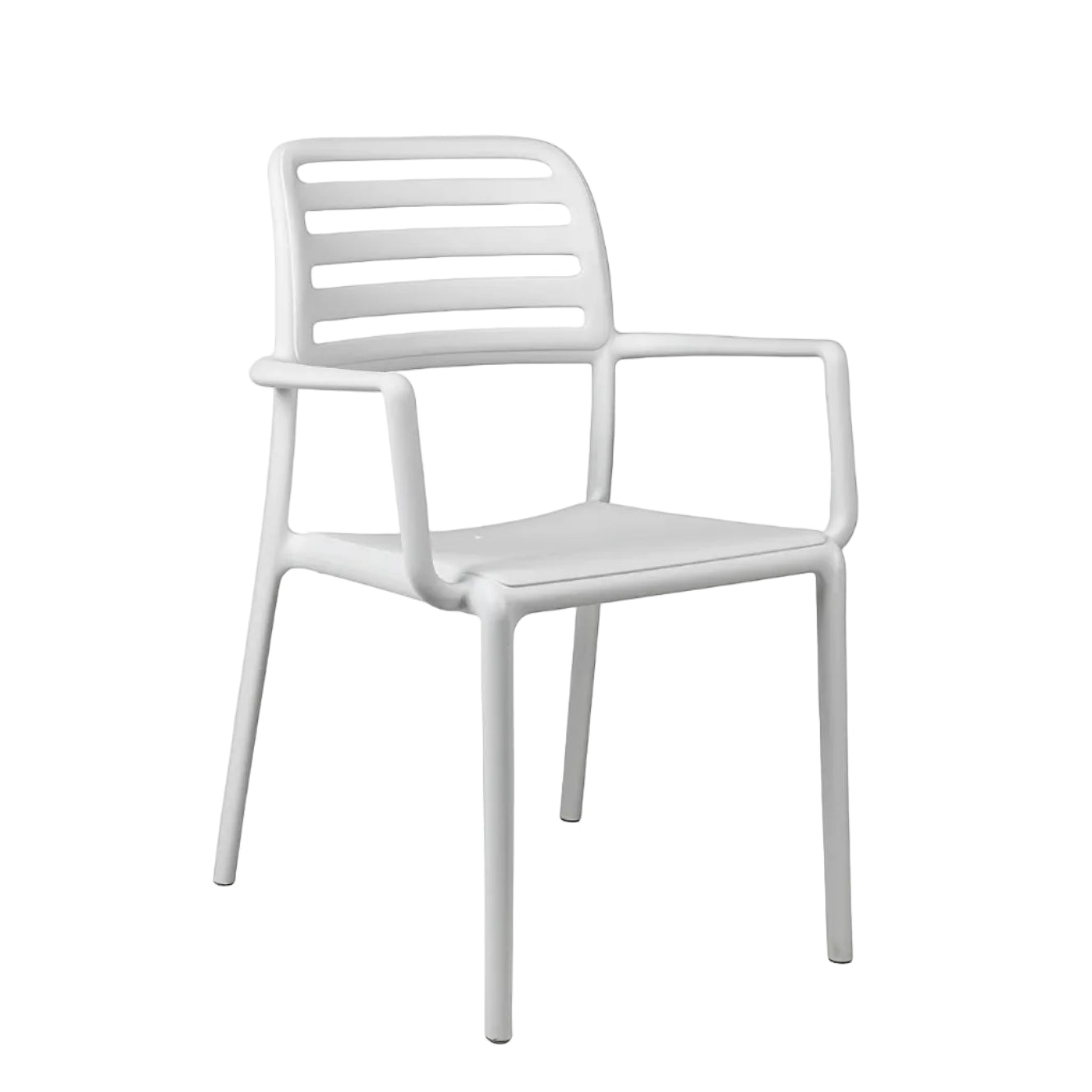COSTA White Outdoor Chair with Armrests