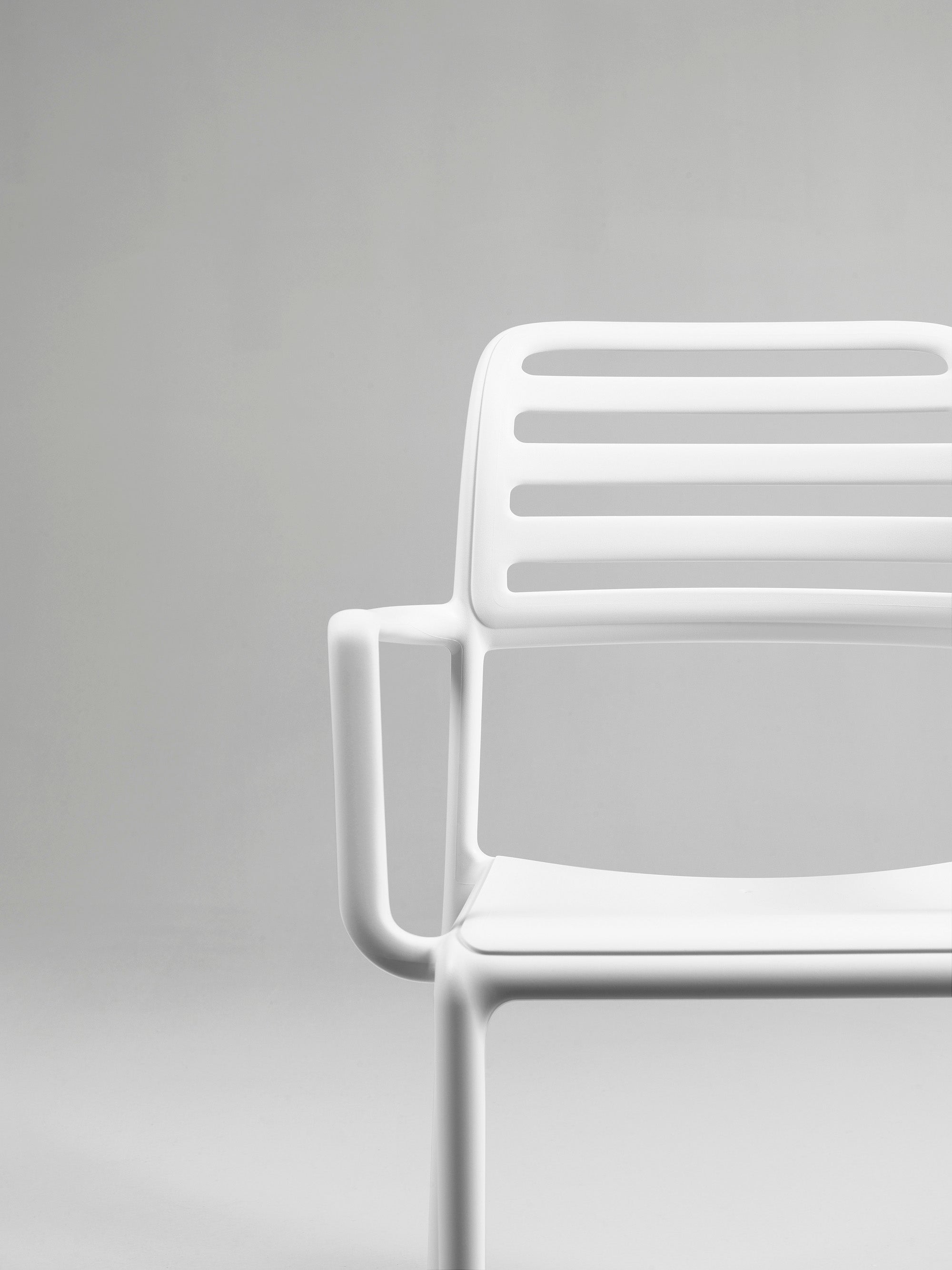 COSTA White Outdoor Chair with Armrests