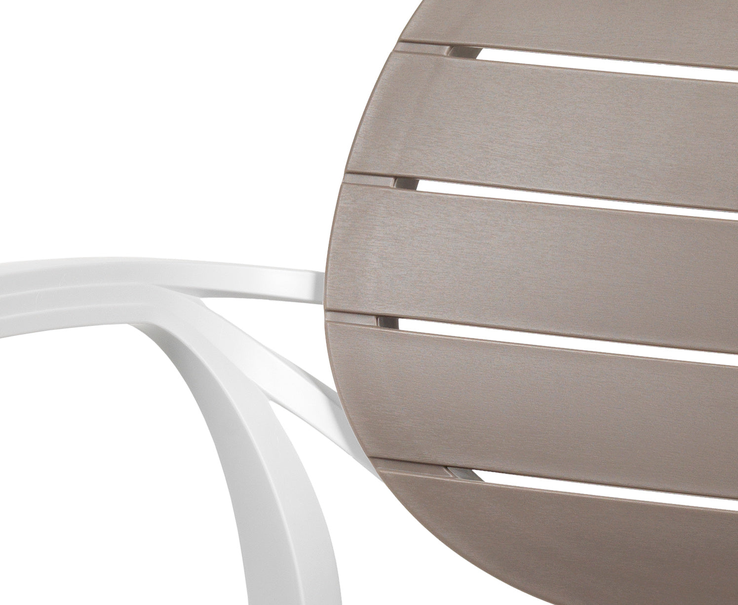 Outdoor chair with armrests PALMA taupe with white base