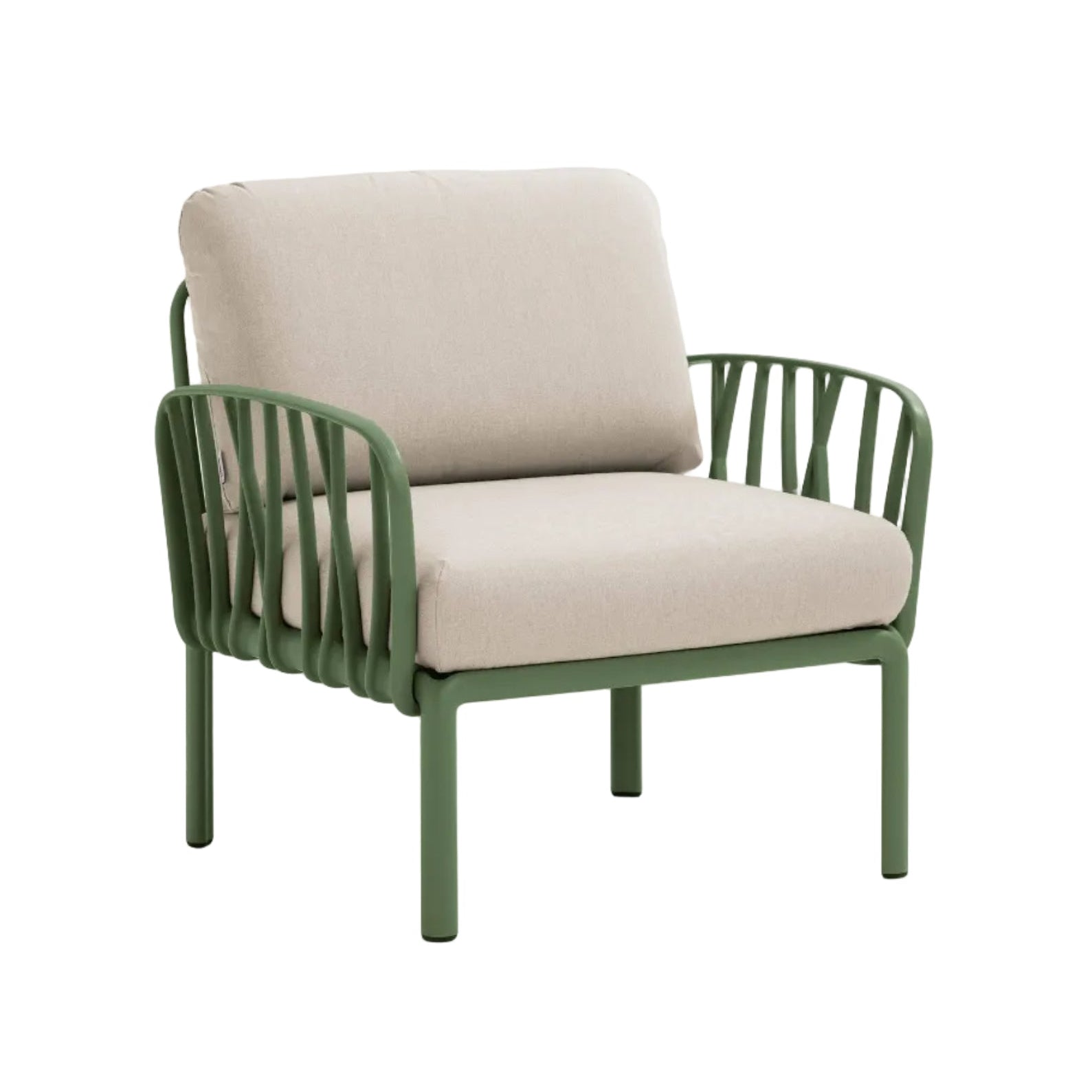 Buitenfauteuil KOMODO – TECH PANAMA beige met groene agave basis