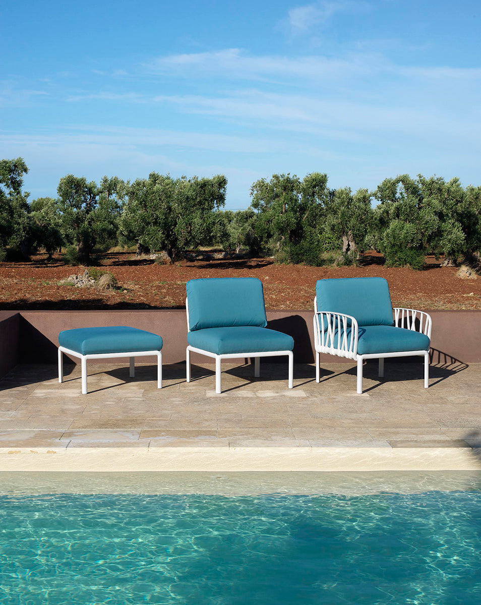 Outdoor Pouf KOMODO Dark Green Sunbrella® with Anthracite Base