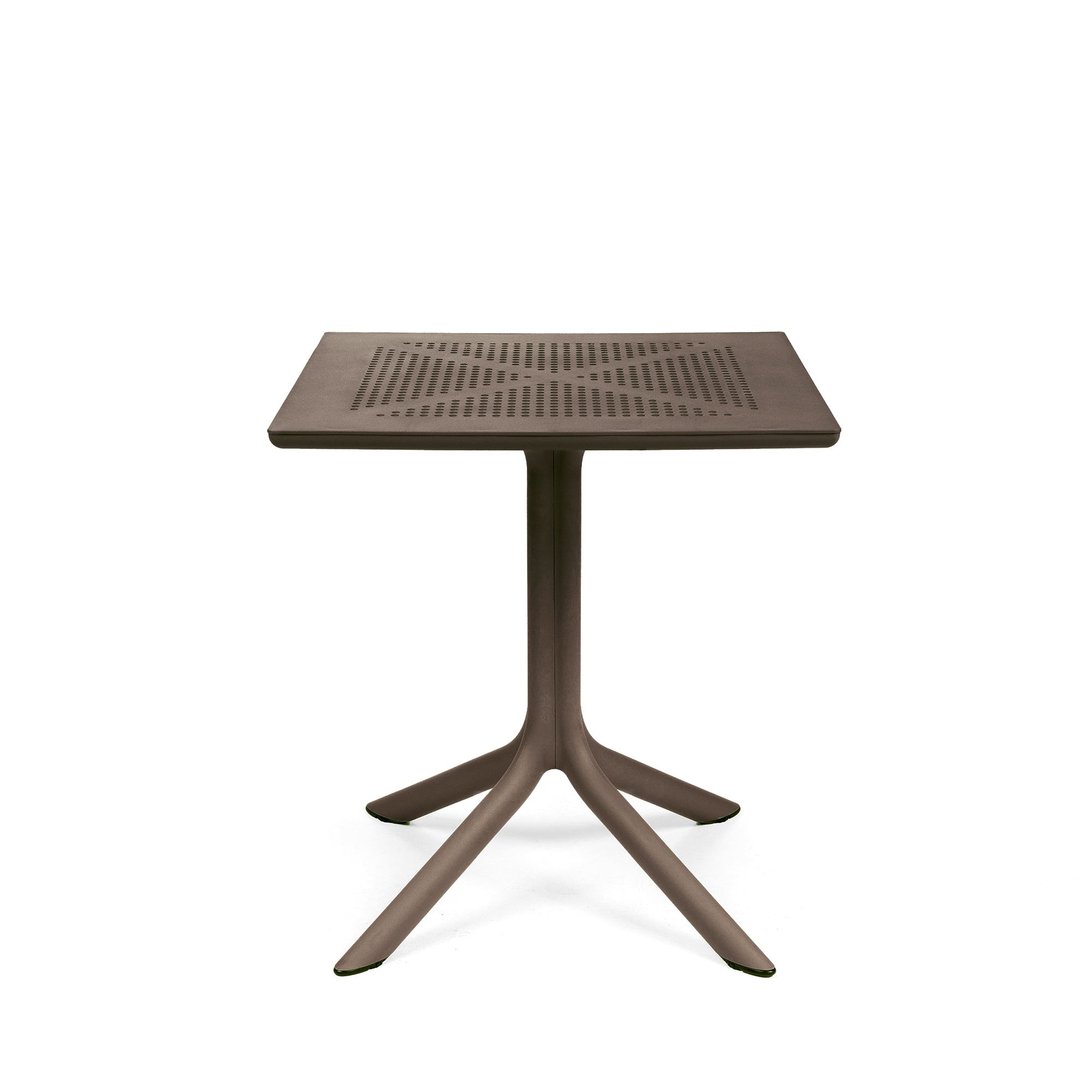 Quadratischer Außentisch CLIP braun