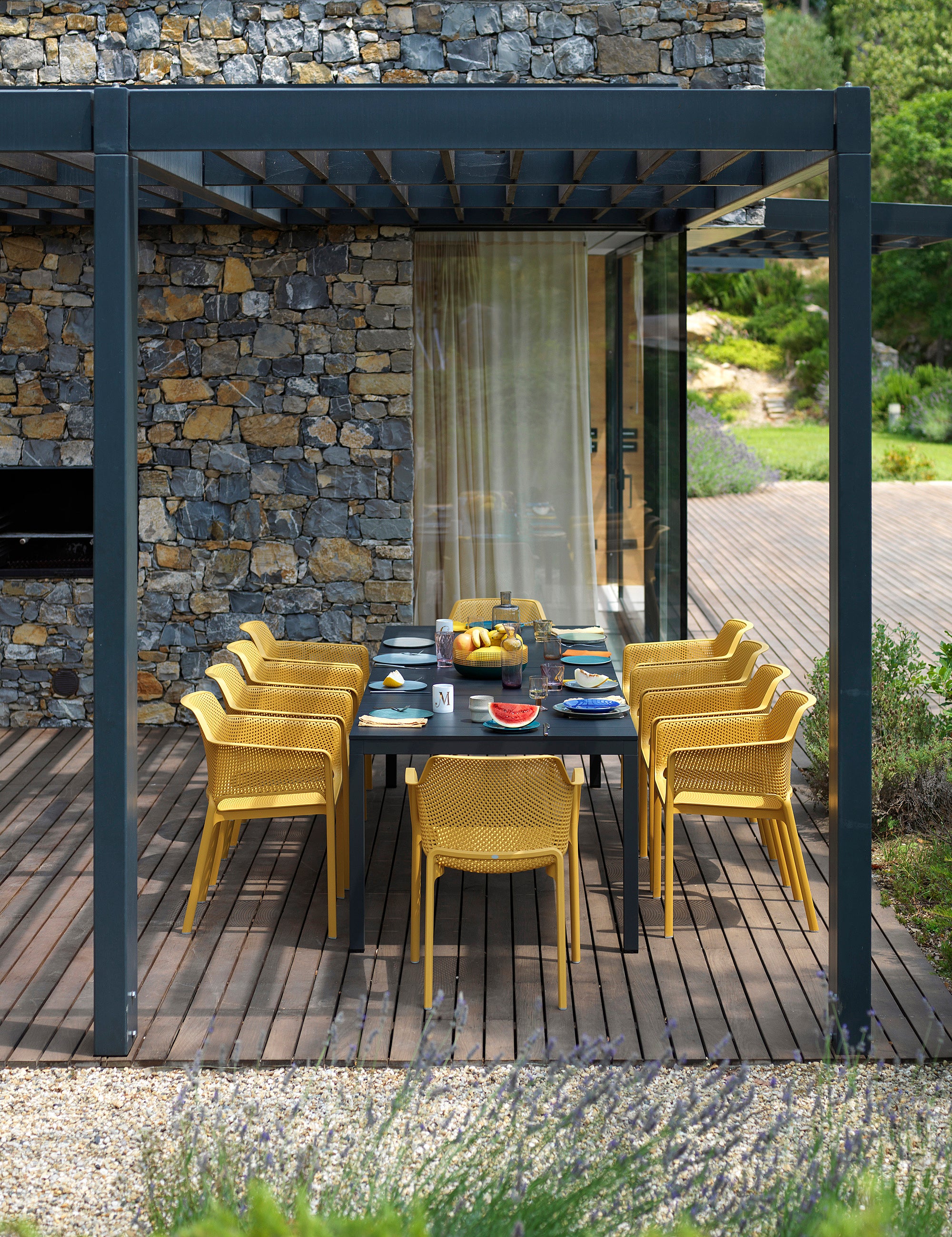 Ausziehbarer Gartentisch RIO taupe