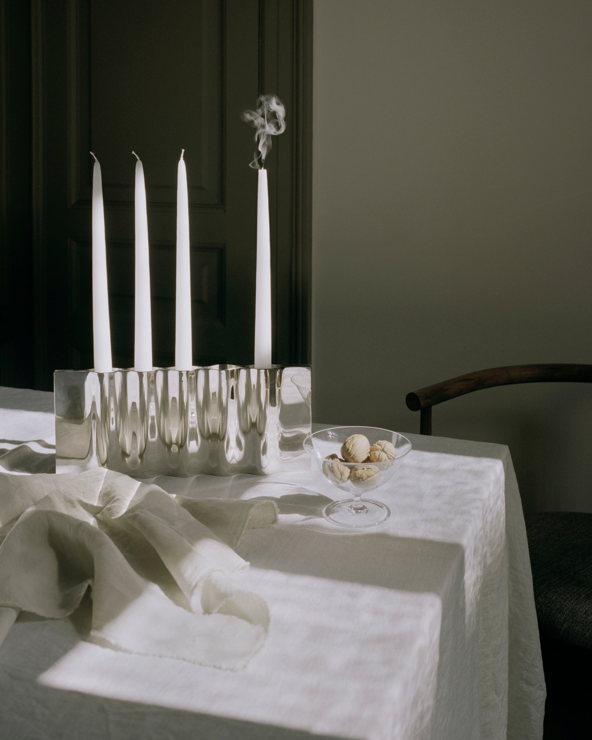 Stalen kaarsenhouder RIPPLY