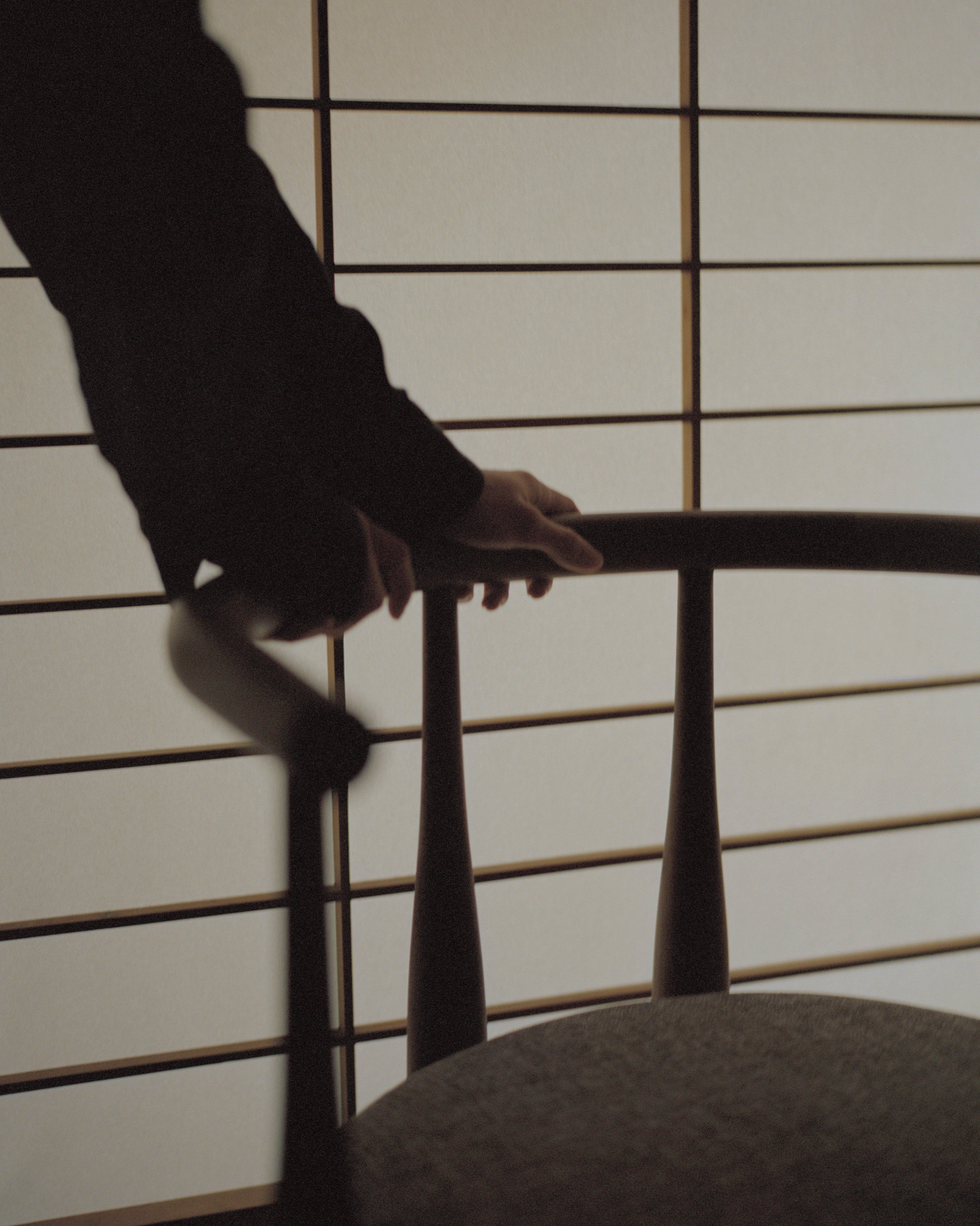 Bukowski chair upholstered with a nut base