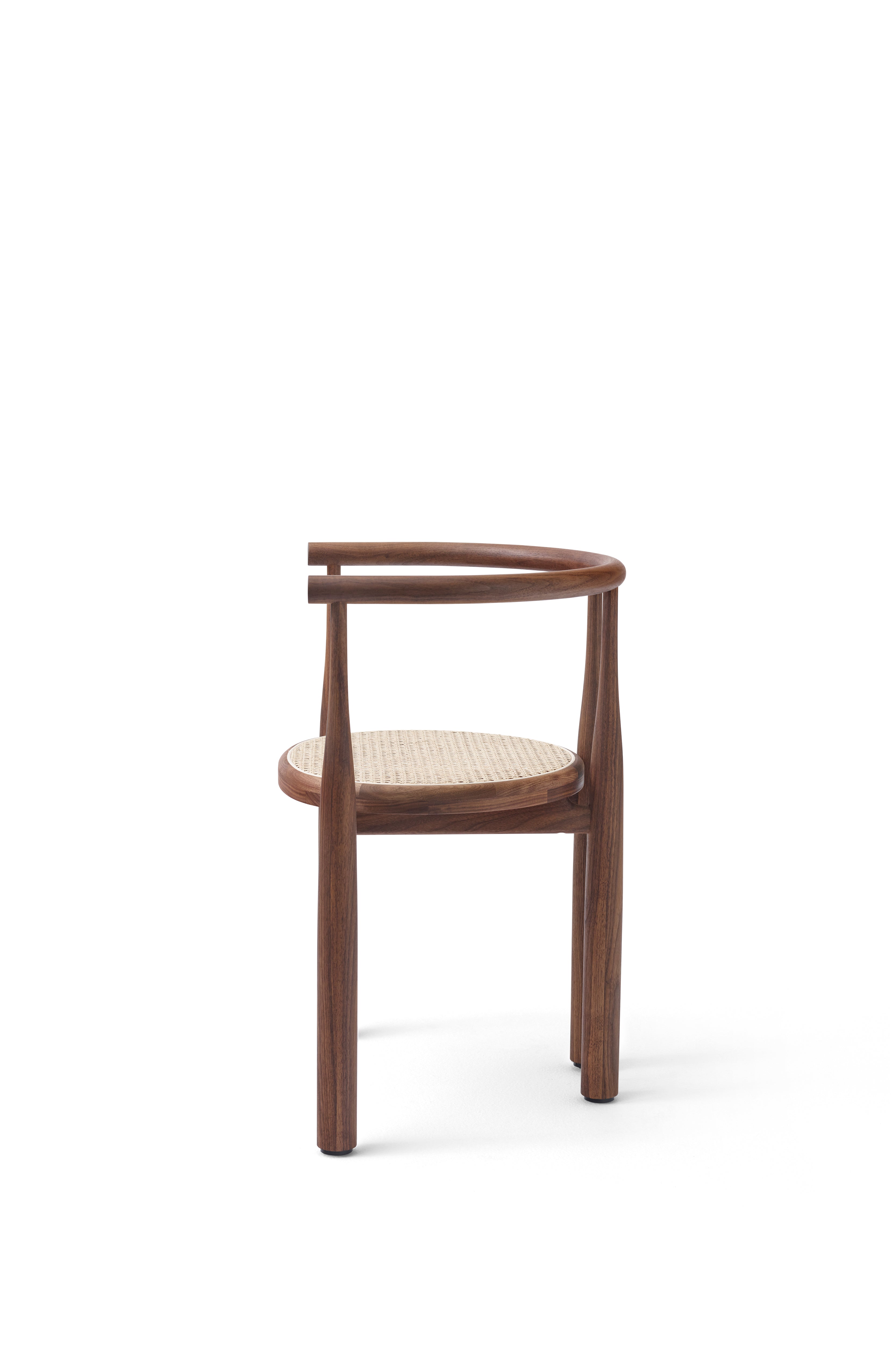 Bukowski chair braided seat with a nutty base