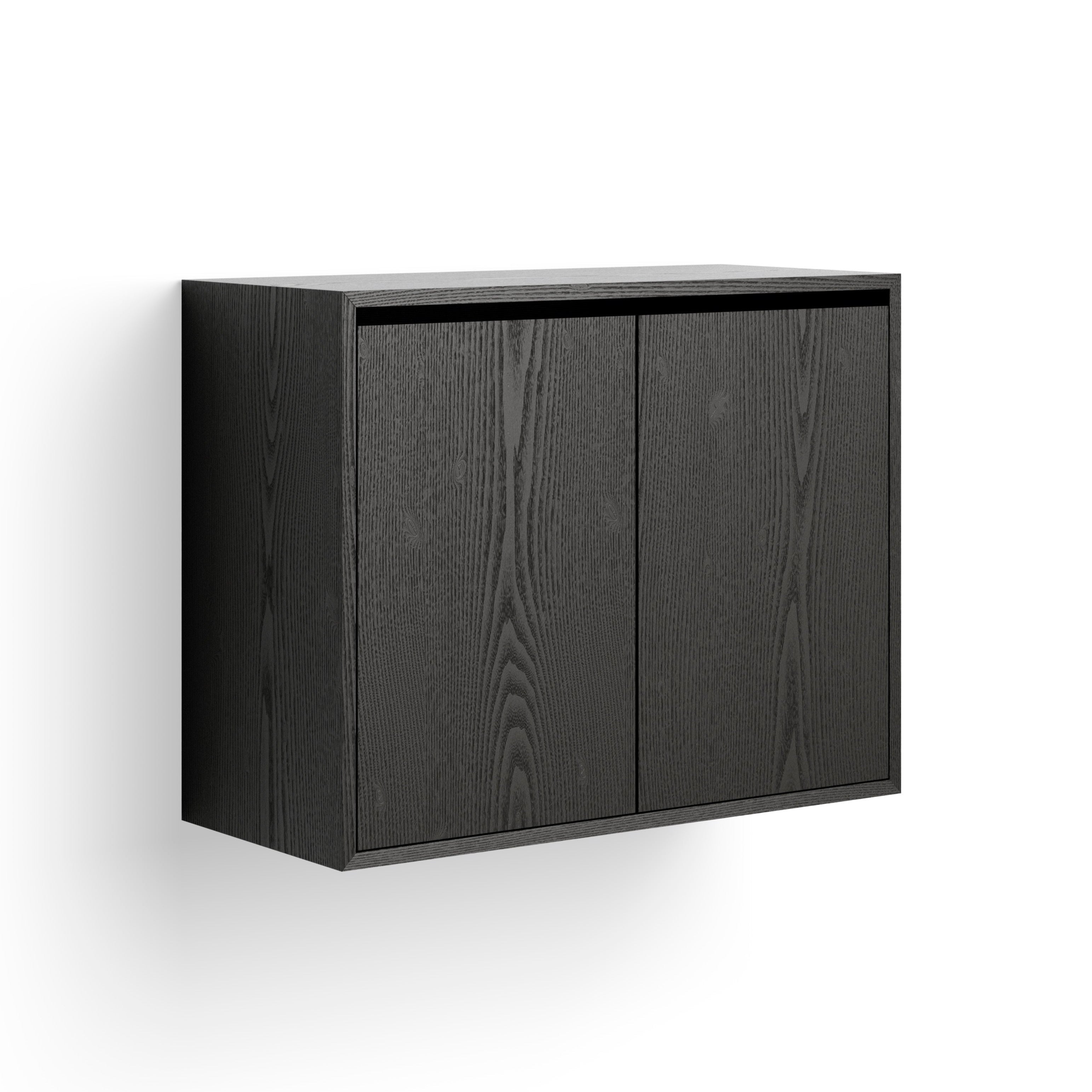 Wandkast met deurtjes NEW WORKS zwart essenhout