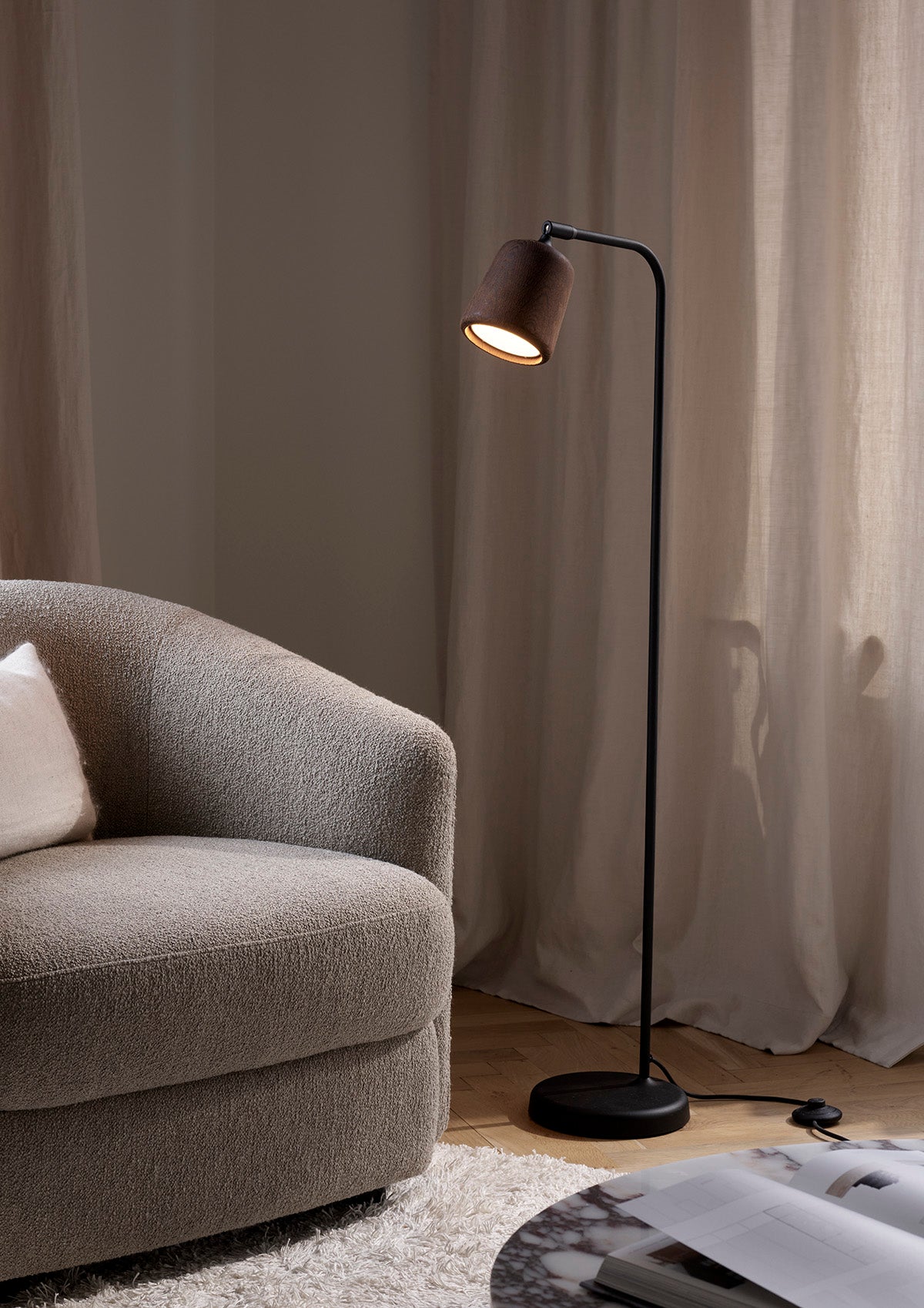 Floor lamp material smoked oak