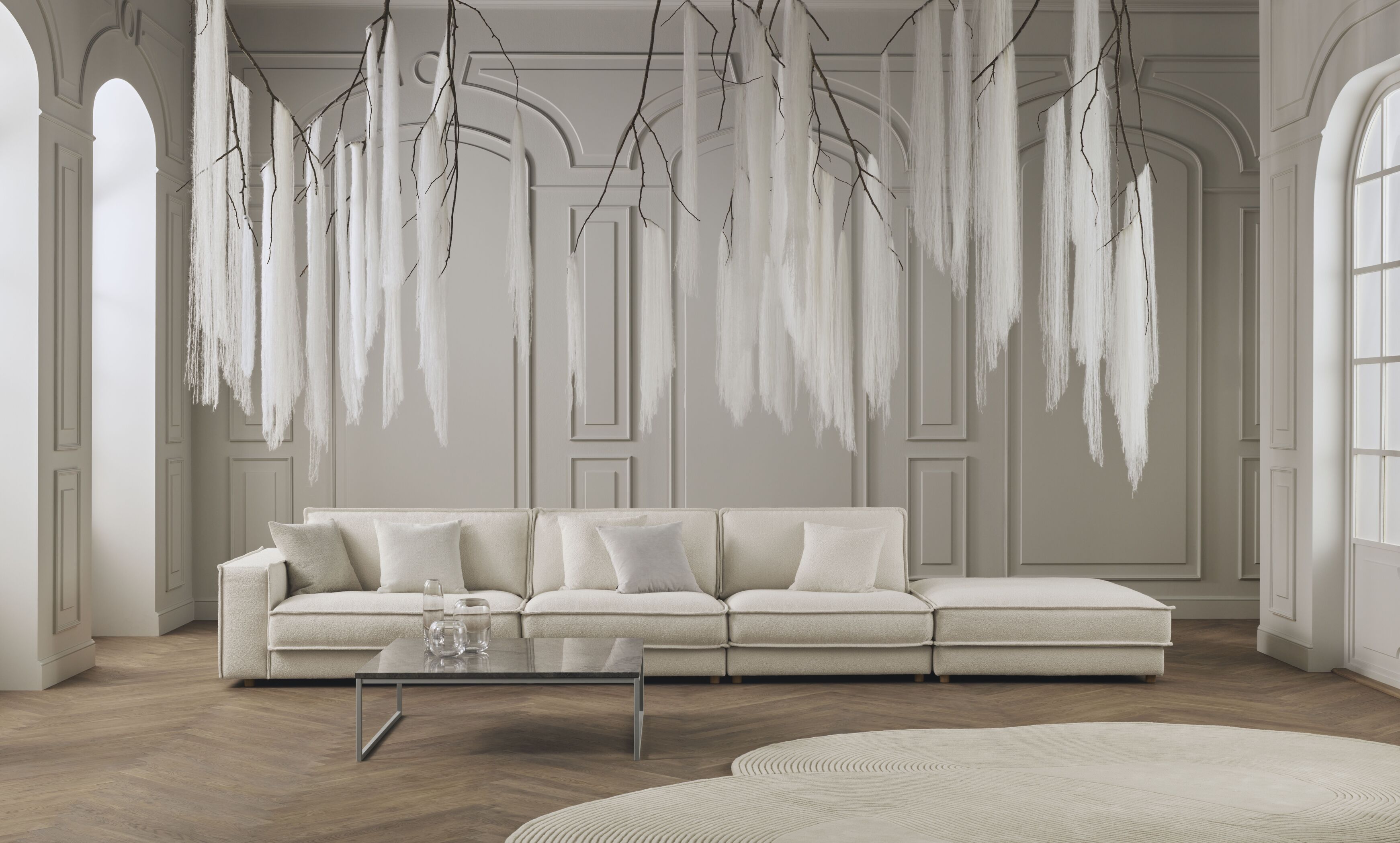 Salontafel COMO grijze stalen basis