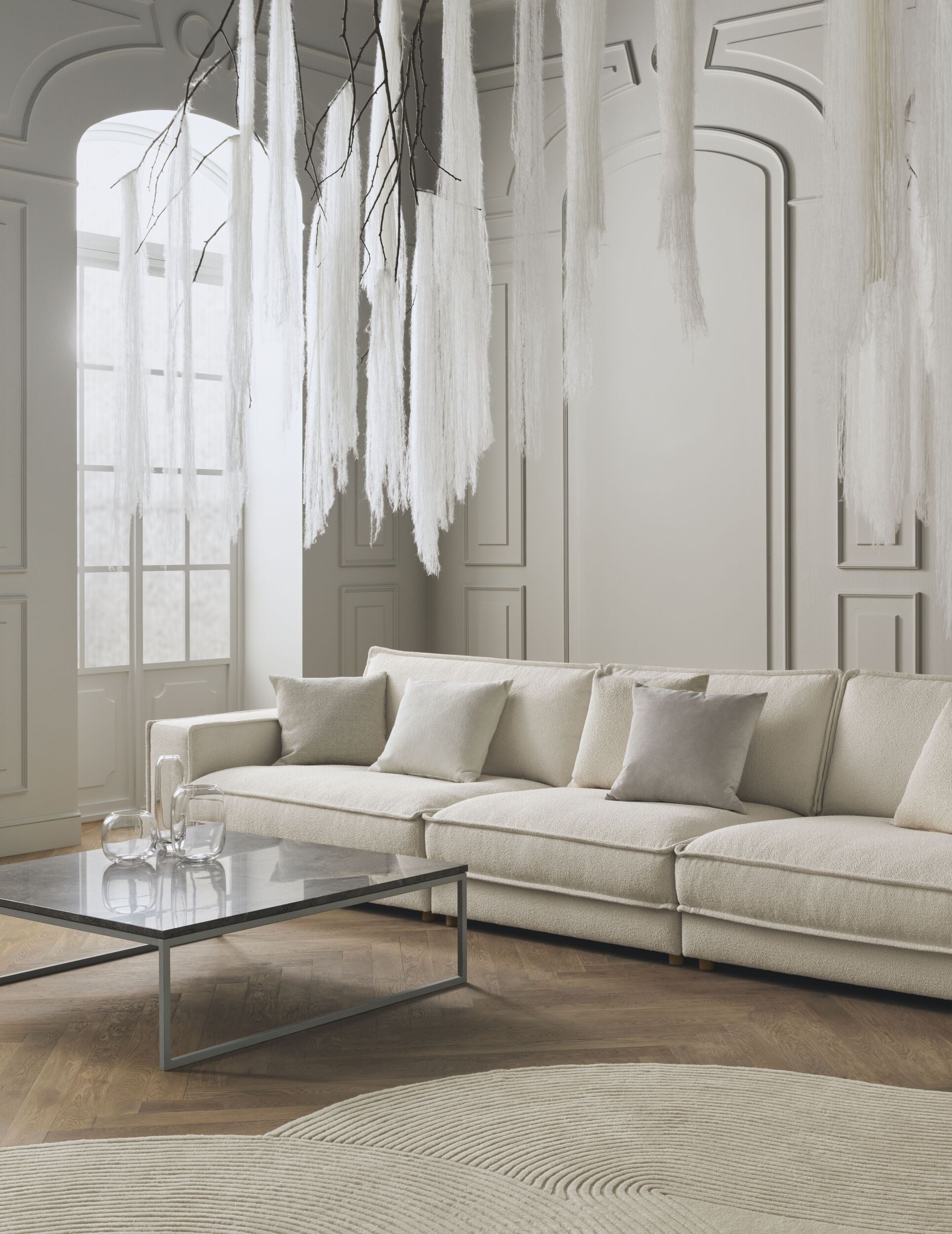 Salontafel COMO grijze stalen basis