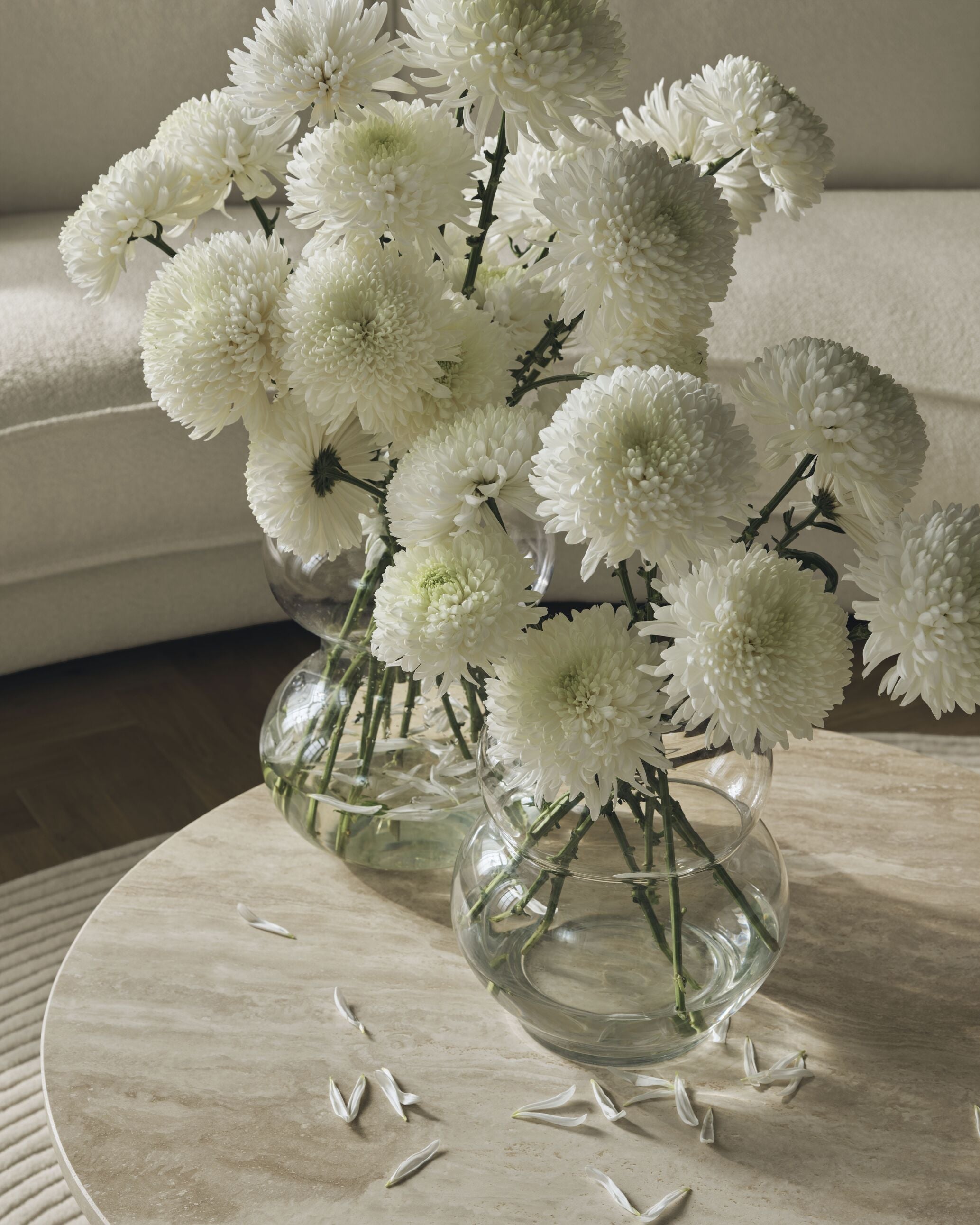 Ronde salontafel EIDA zandkleurig travertin