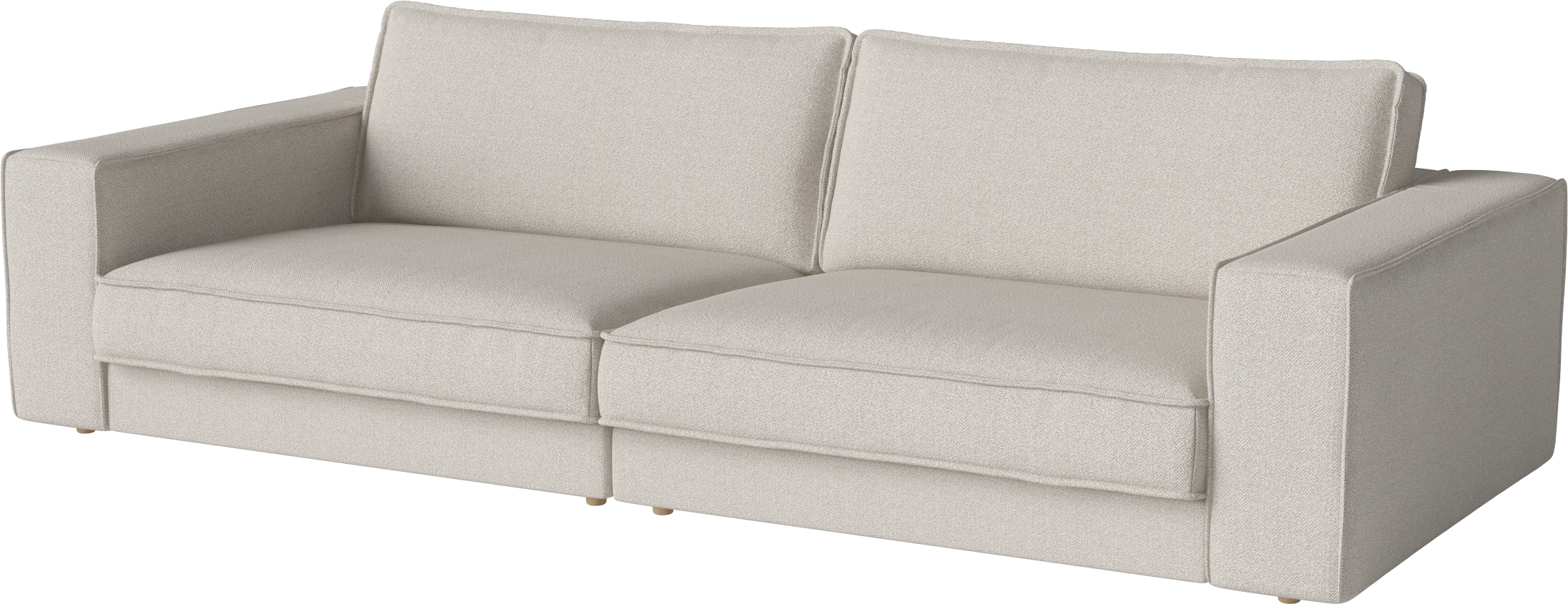 Sofa 2-module gestoffeerd NOORA gebleekte basis