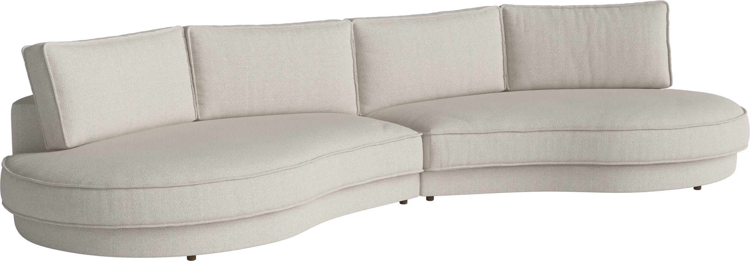 Sofa 2-module afgerond gestoffeerd NOORA donkere basis