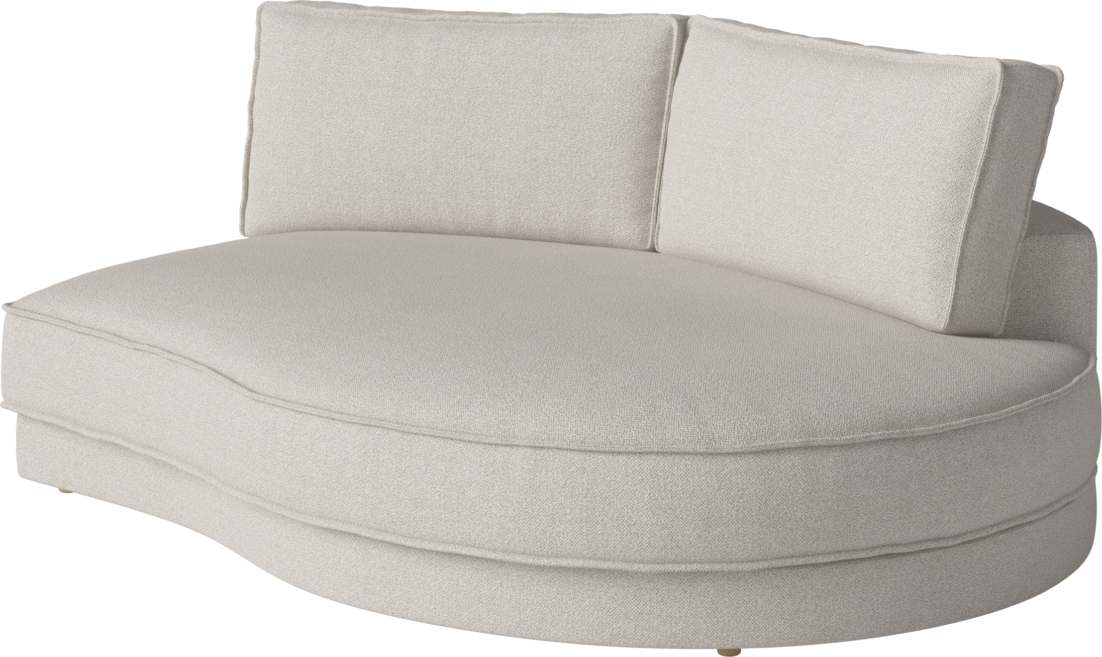 NOORA modular sofa - a rounded right module with a black base