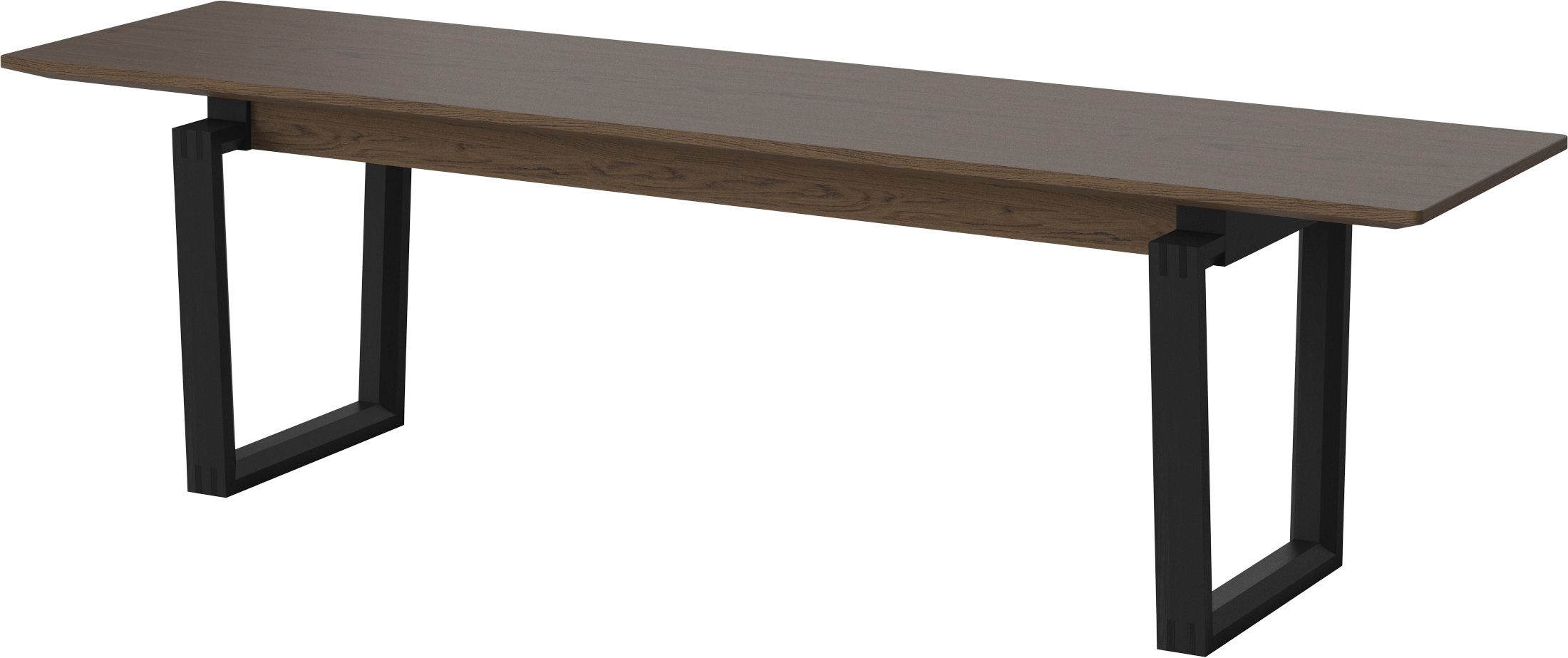 Bank NORD donker eikenhout met zwarte basis